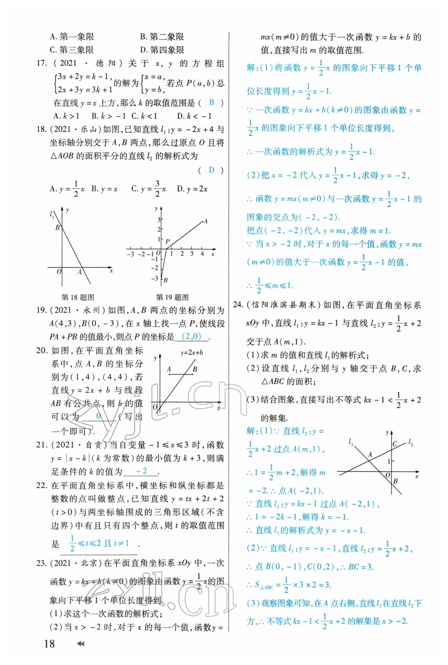 2022年領(lǐng)航中考一本通數(shù)學河南專版 參考答案第18頁