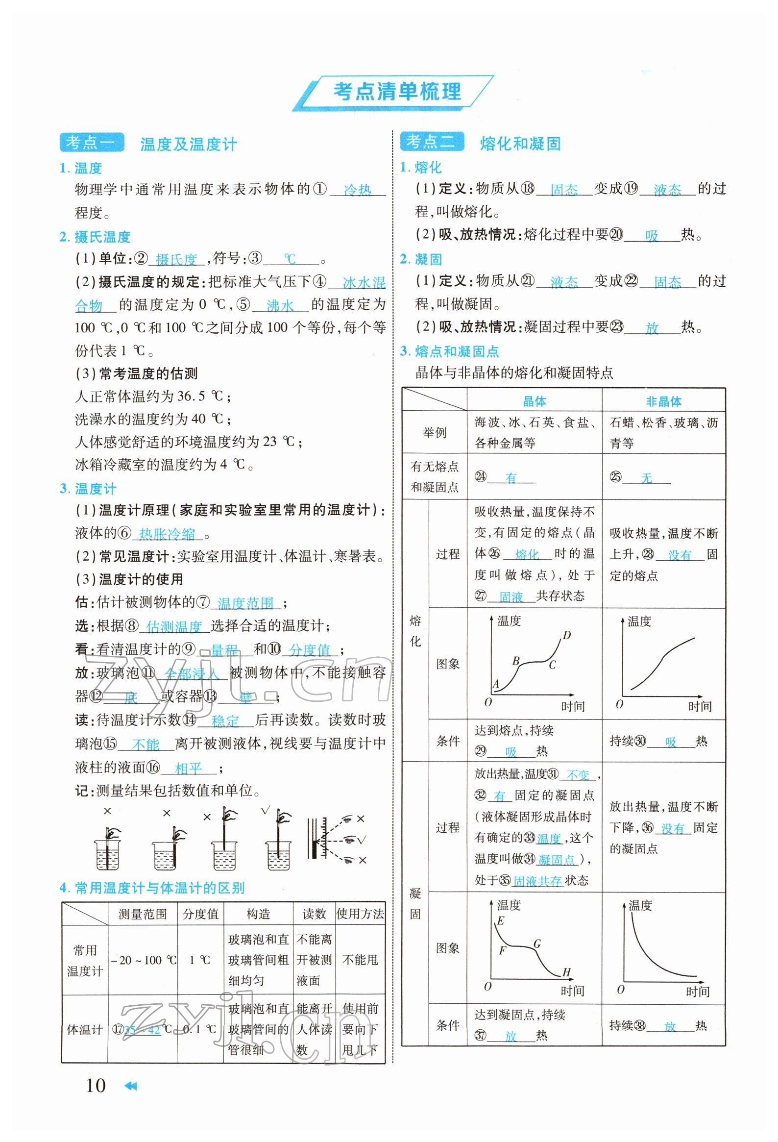 2022年領航中考物理河南專版 參考答案第10頁