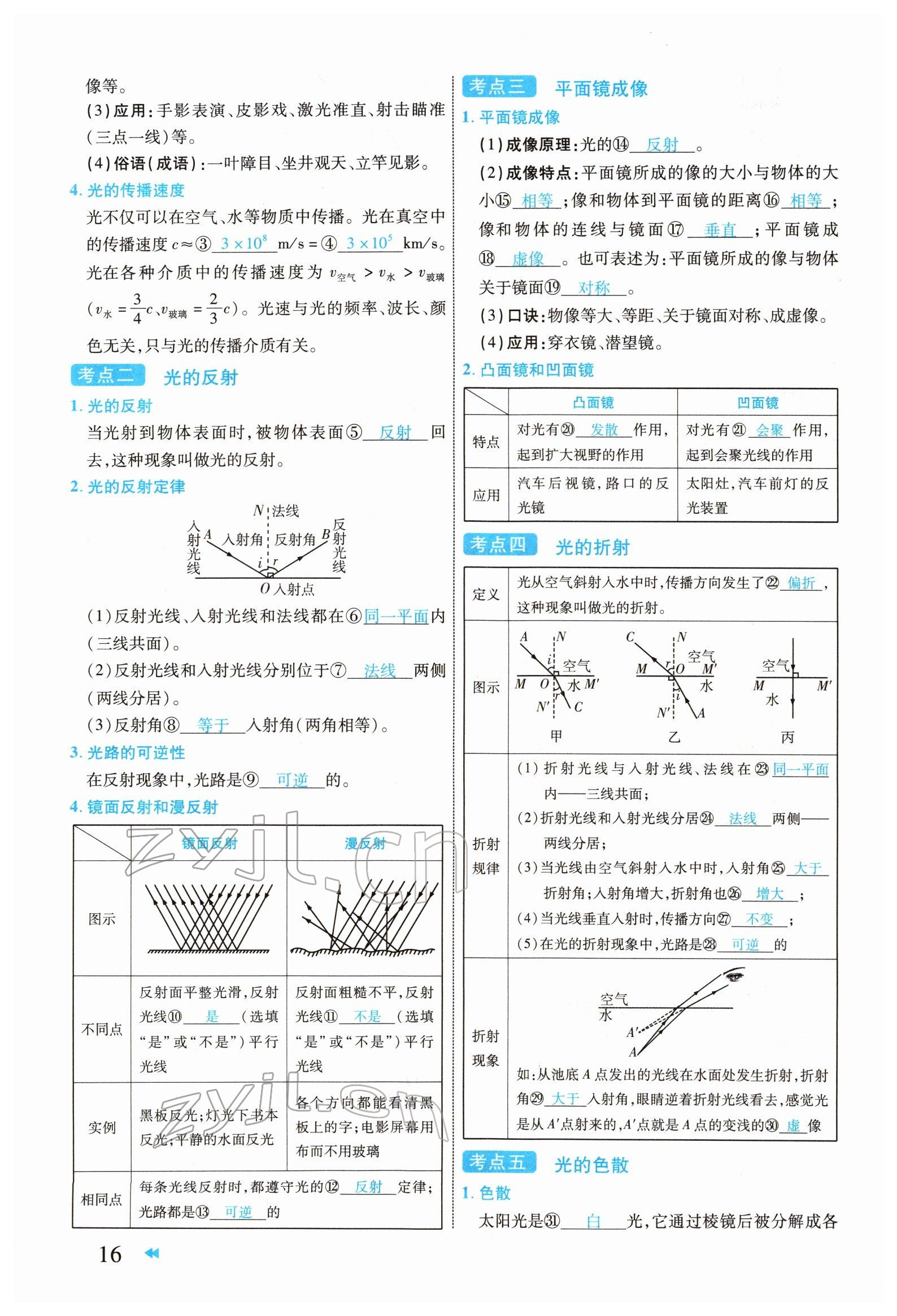 2022年領(lǐng)航中考物理河南專版 參考答案第16頁