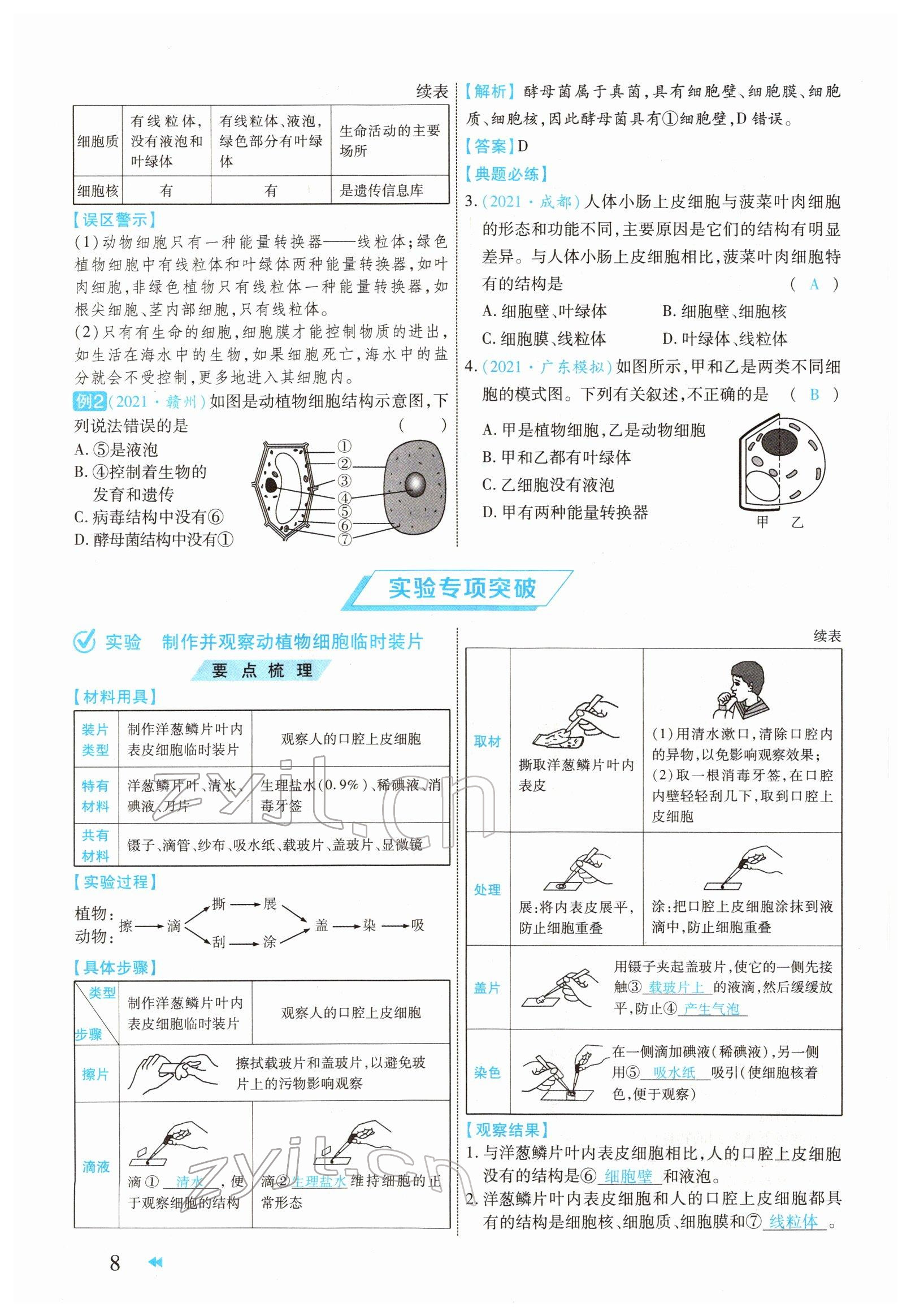 2022年領(lǐng)航中考生物河南專版 參考答案第8頁(yè)