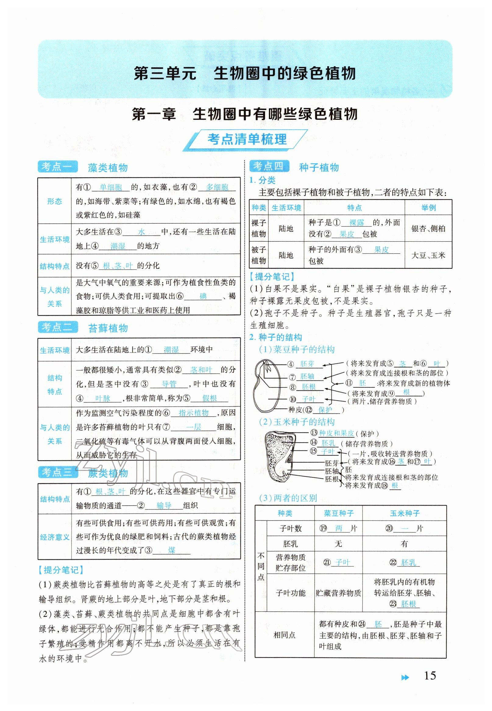 2022年領航中考生物河南專版 參考答案第15頁