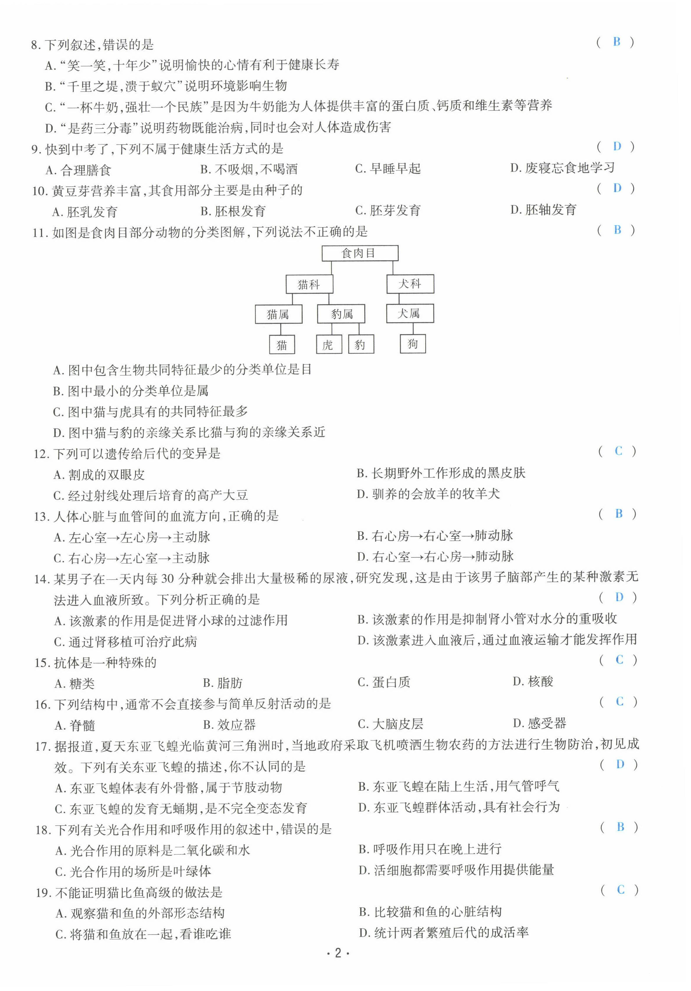 2022年領(lǐng)航中考生物河南專版 第2頁