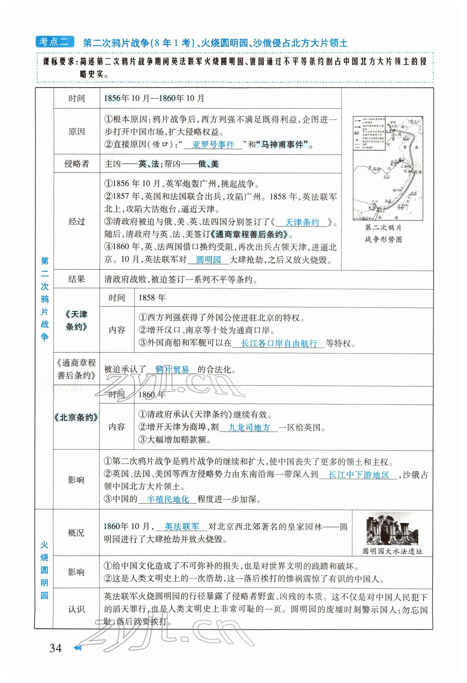 2022年领航中考一本通历史河南专版 参考答案第34页