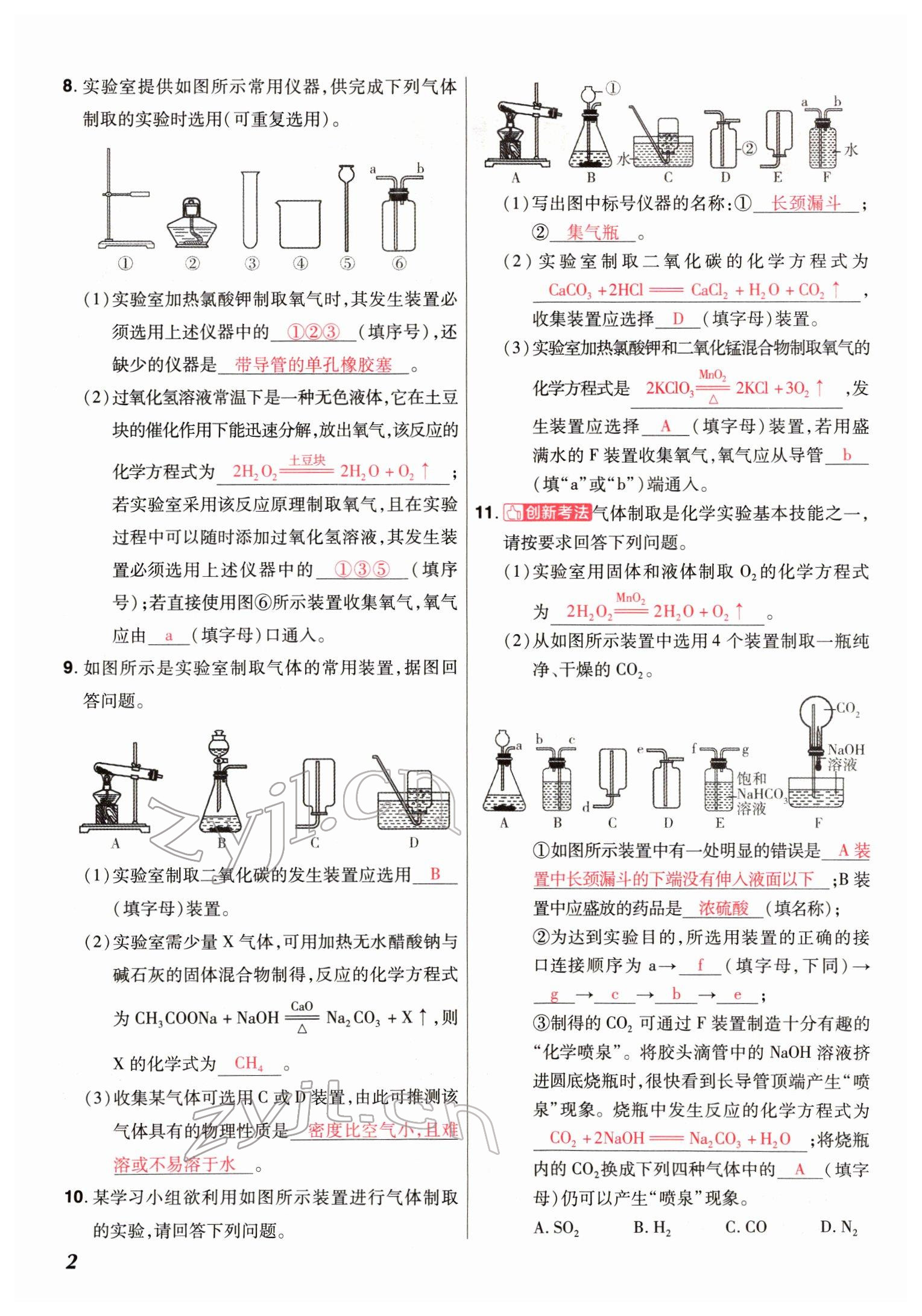 2022年中考仿真卷化學(xué)河南專版 參考答案第2頁(yè)