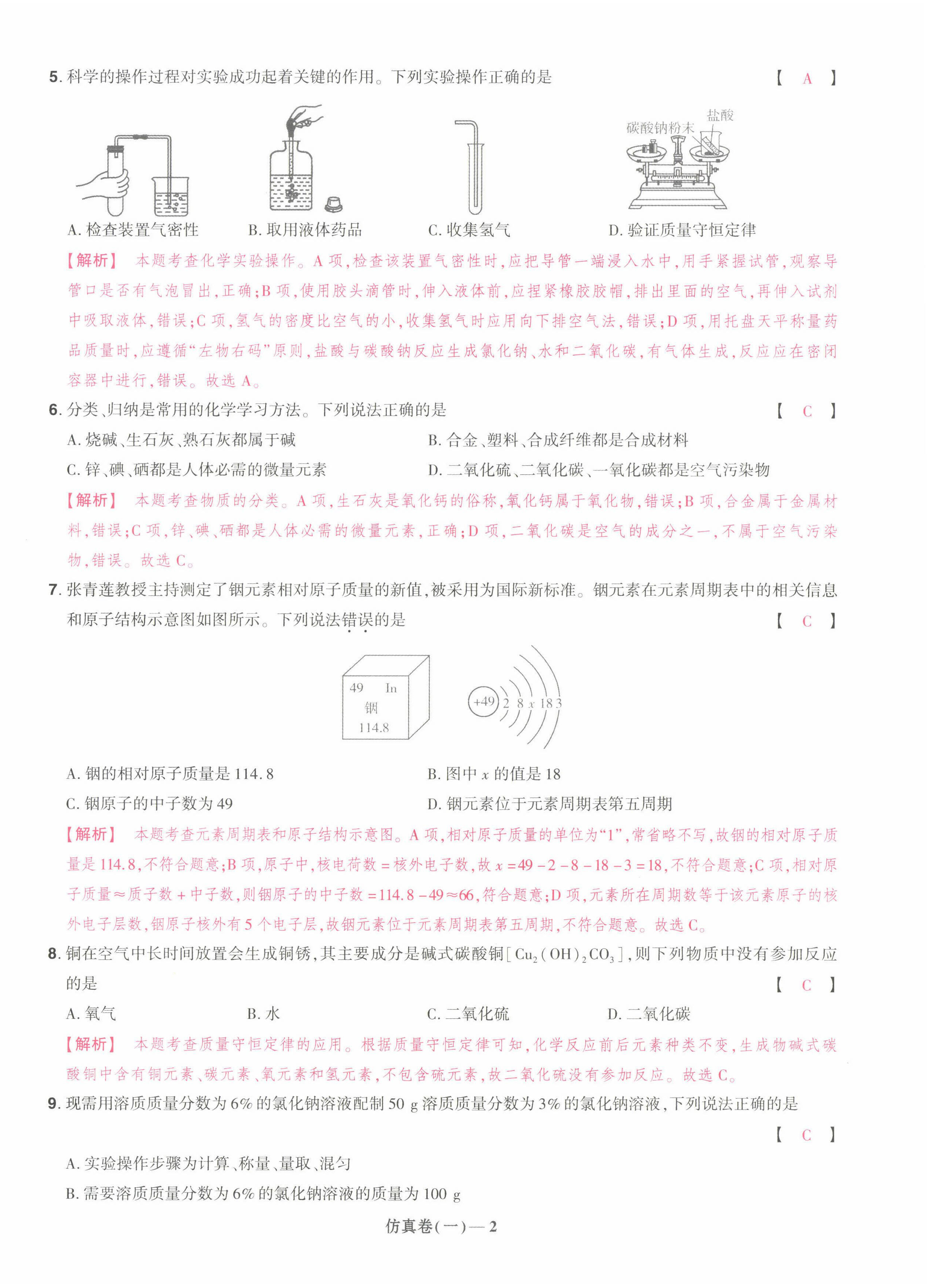 2022年中考仿真卷化學河南專版 第2頁