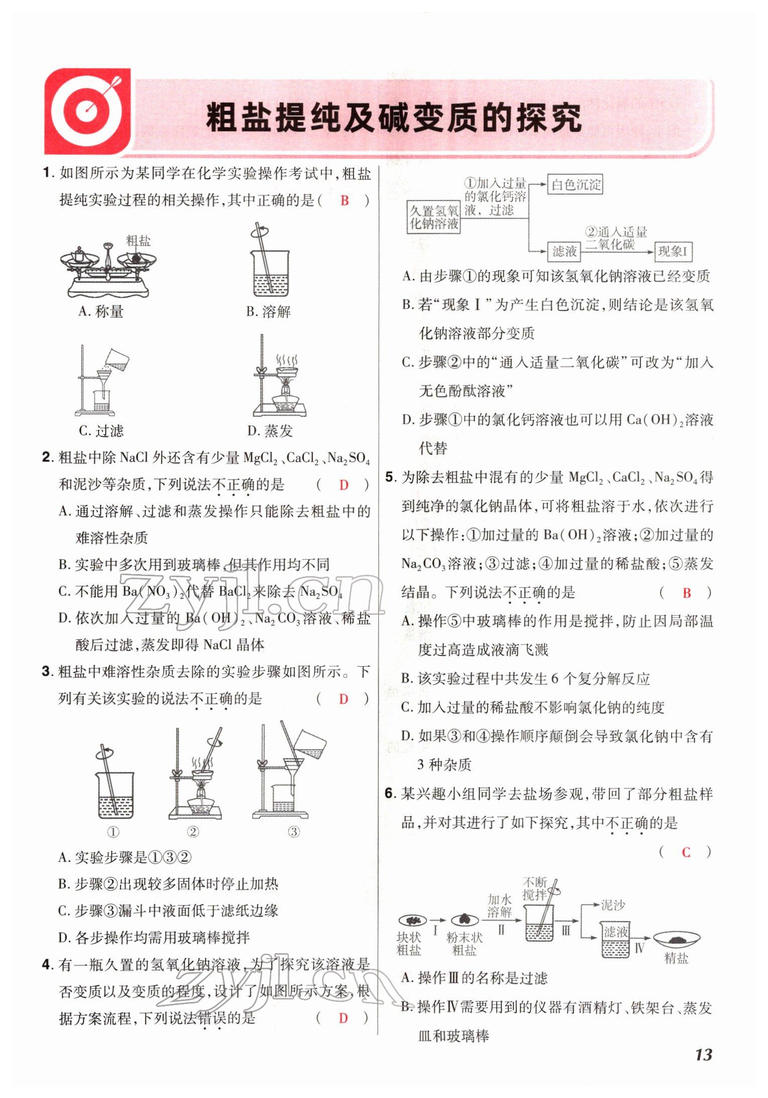 2022年中考仿真卷化學(xué)河南專版 參考答案第13頁(yè)