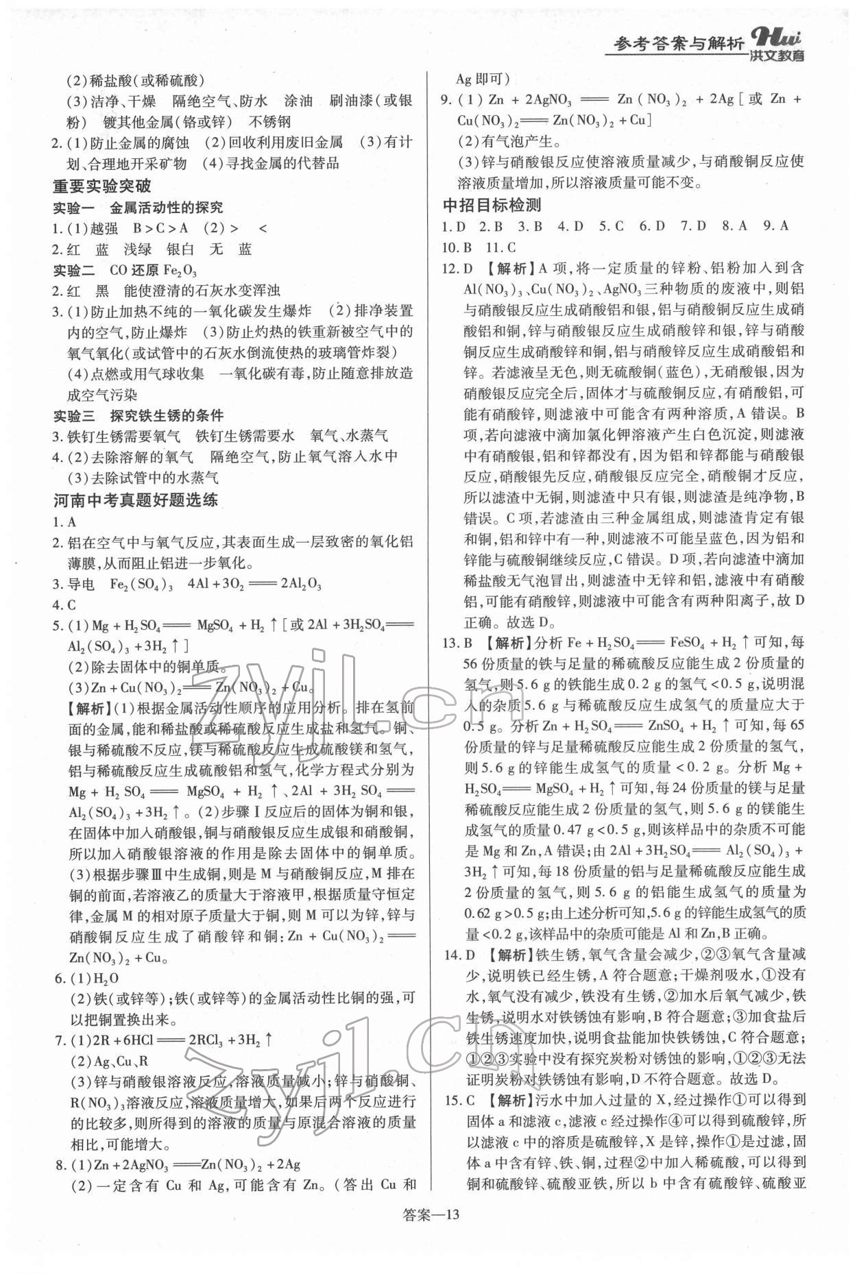 2022年洪文教育最新中考化學(xué)河南專版 第13頁(yè)