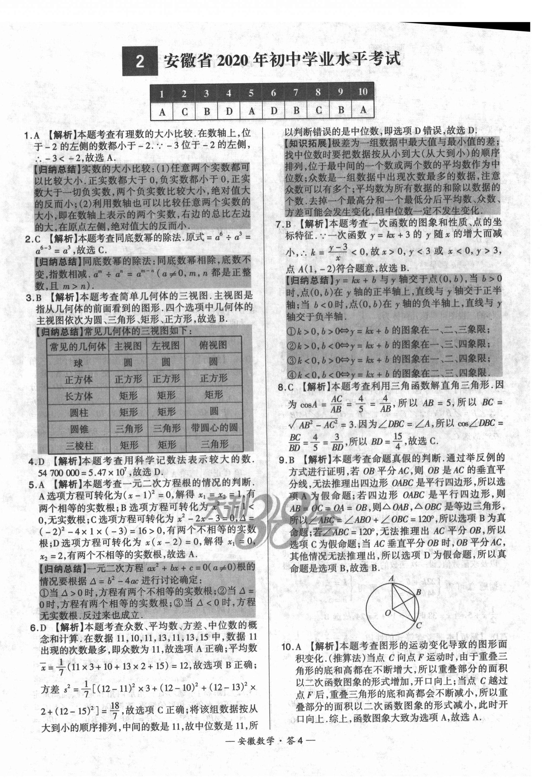 2022年天利38套中考試題精選數(shù)學安徽專版 第4頁