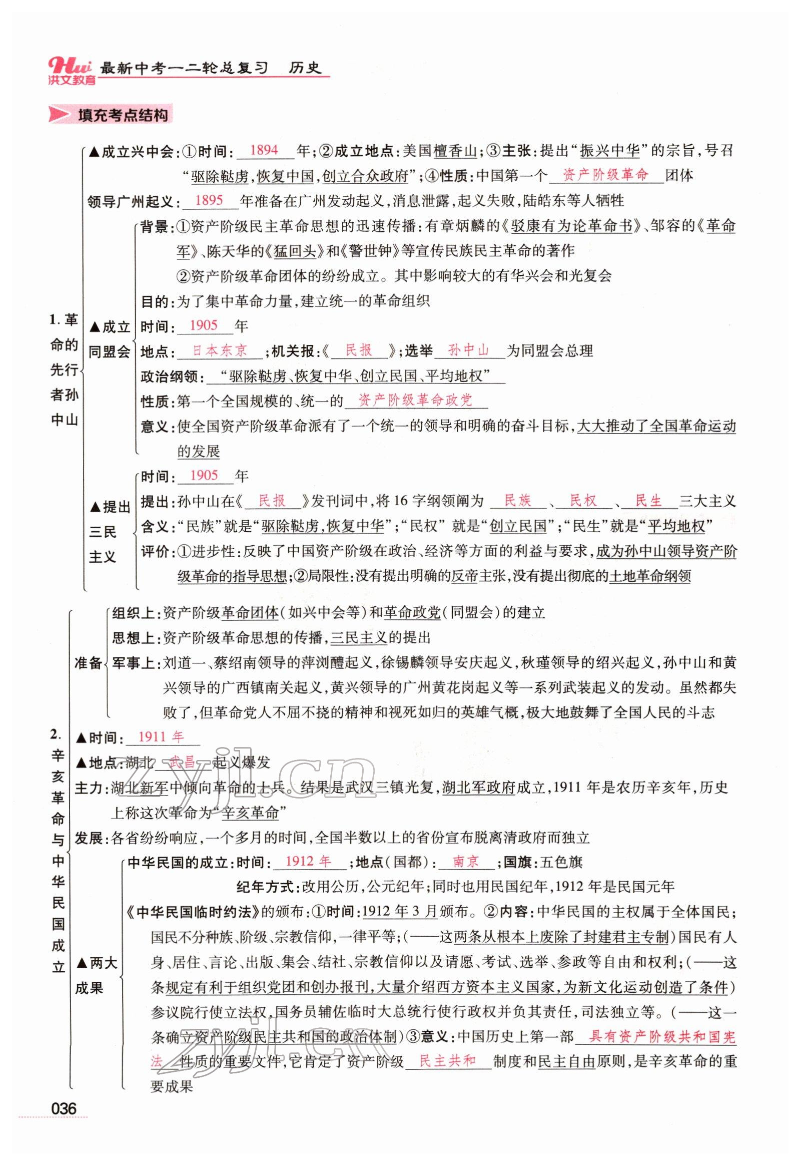 2022年洪文教育最新中考?xì)v史河南專版 參考答案第34頁(yè)