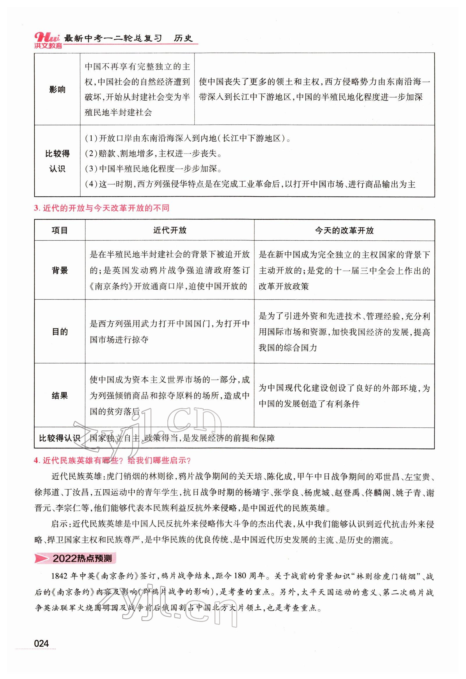 2022年洪文教育最新中考?xì)v史河南專版 參考答案第22頁