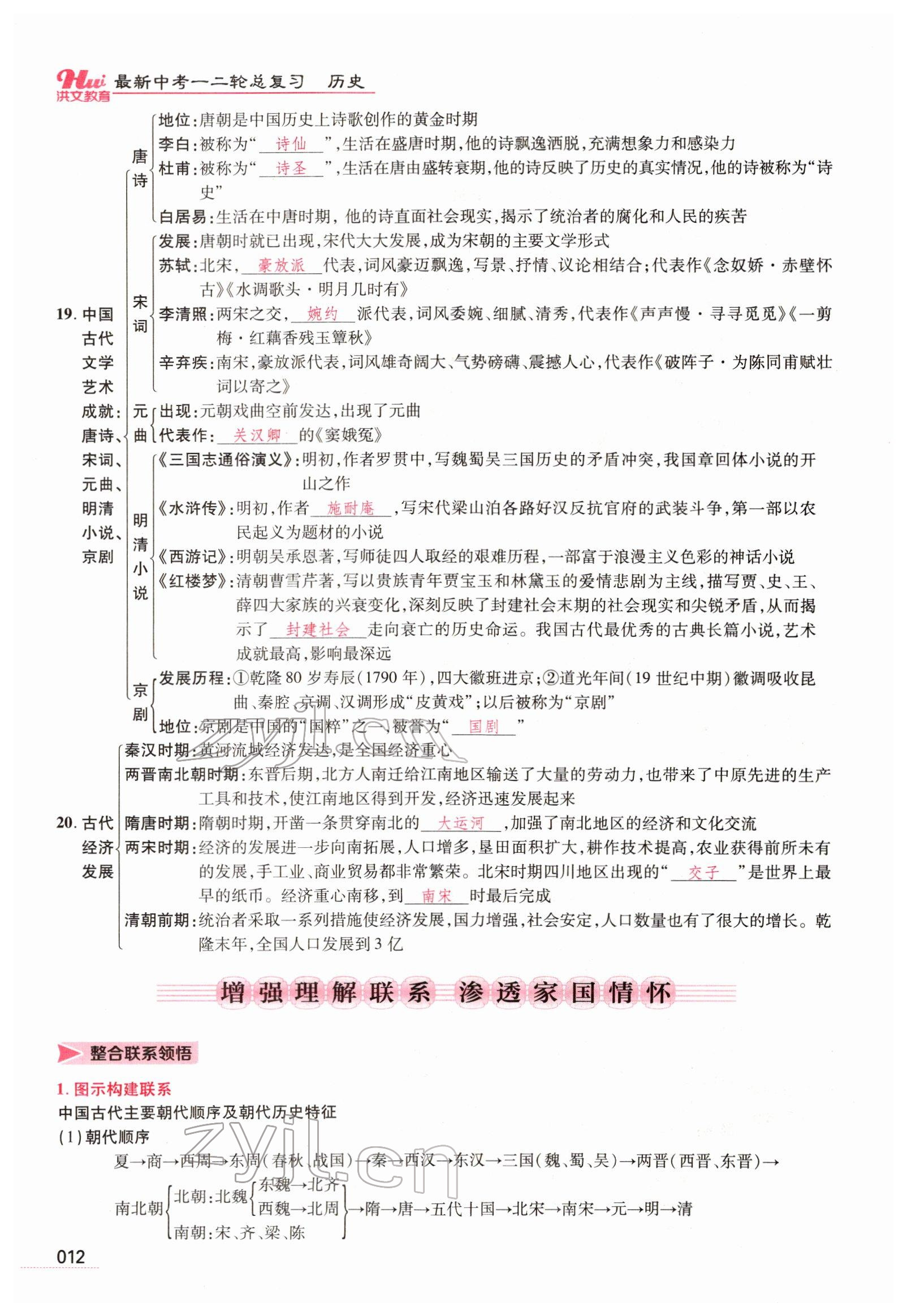 2022年洪文教育最新中考历史河南专版 参考答案第10页