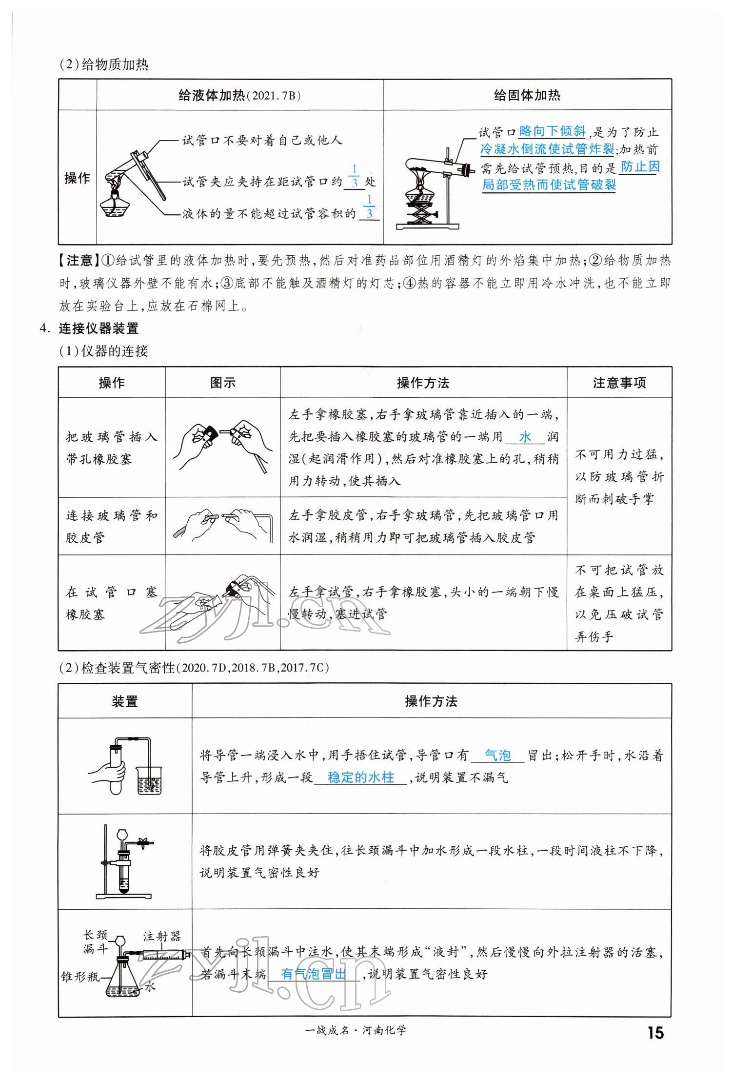 2022年一战成名考前新方案化学河南专版 参考答案第15页
