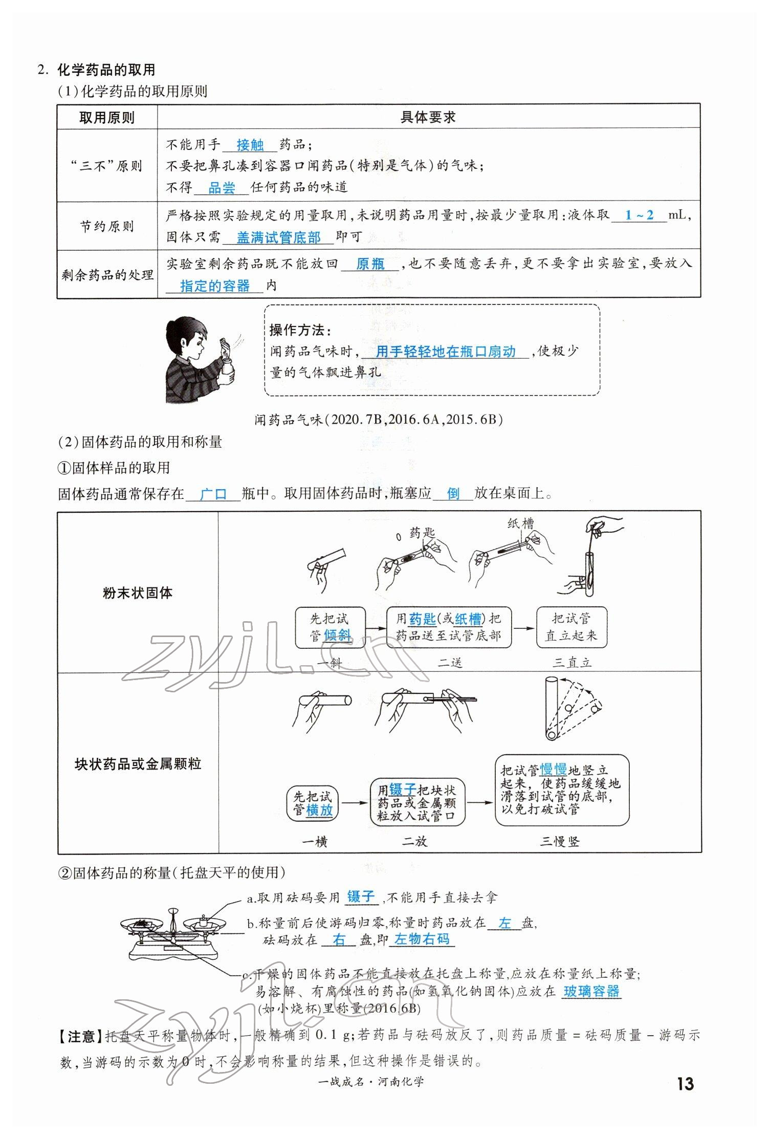 2022年一战成名考前新方案化学河南专版 参考答案第13页