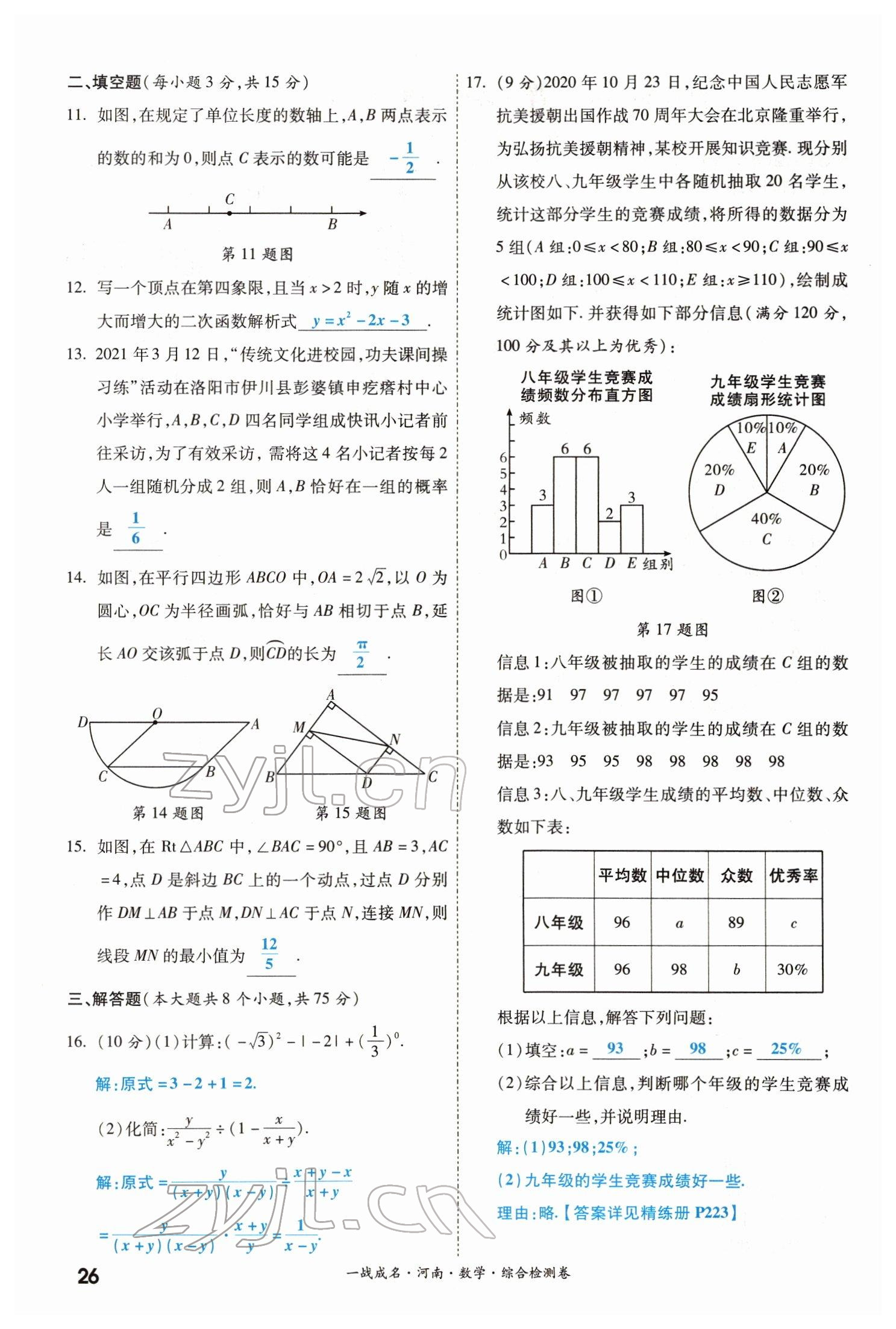 2022年一戰(zhàn)成名考前新方案數(shù)學(xué)河南專版 參考答案第26頁(yè)