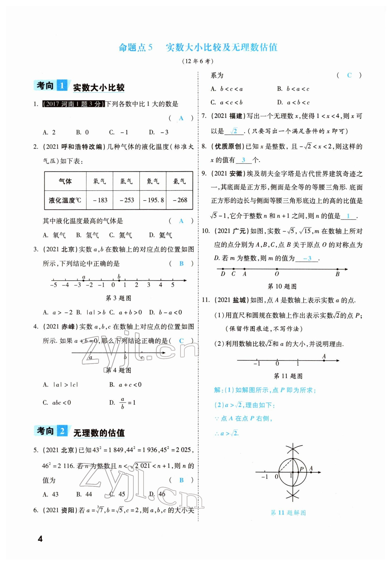 2022年一戰(zhàn)成名考前新方案數(shù)學(xué)河南專(zhuān)版 參考答案第4頁(yè)