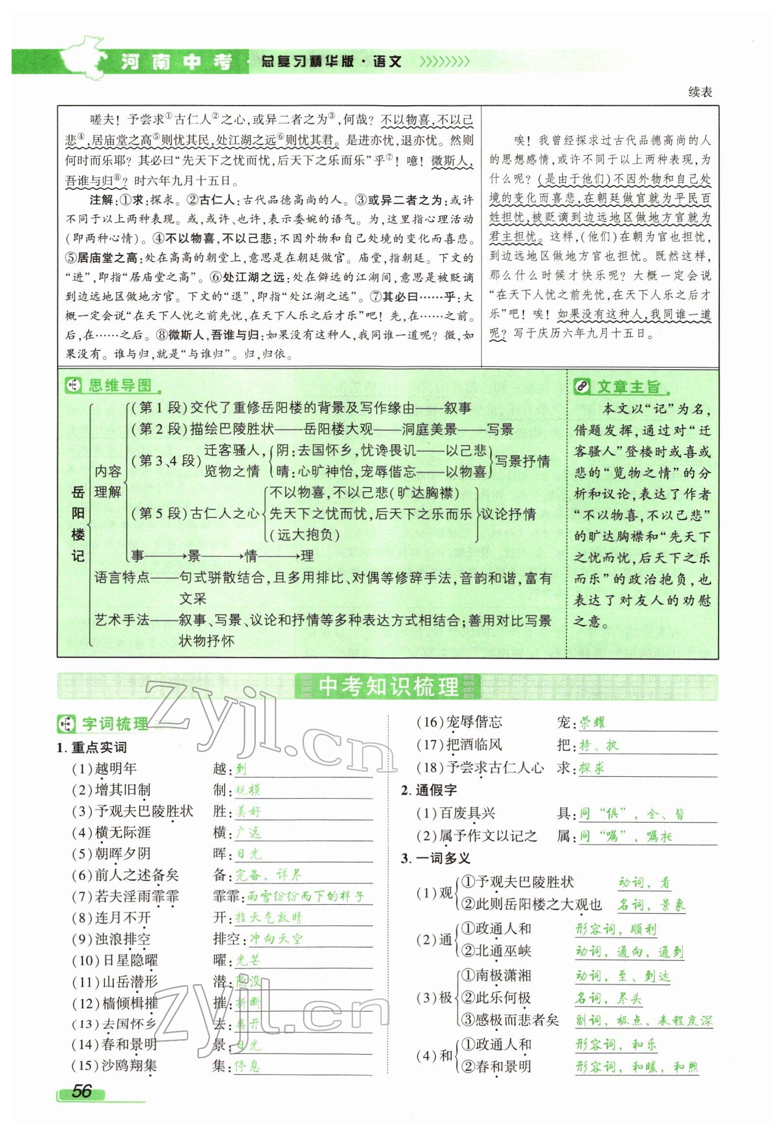 2022年河南中考南方出版社語文 參考答案第53頁