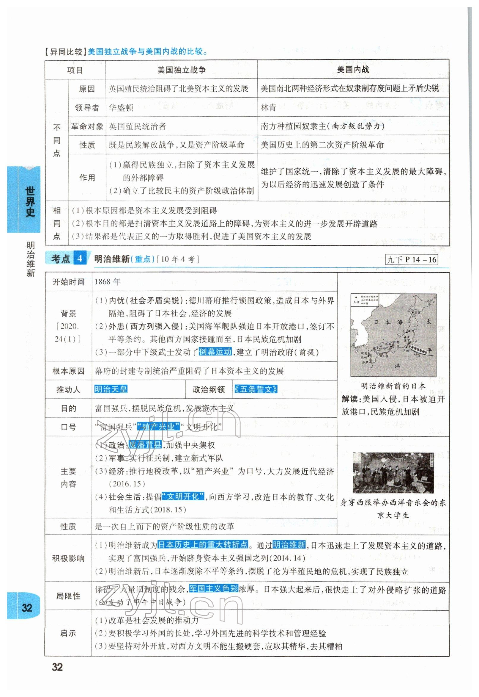 2022年一戰(zhàn)成名考前新方案歷史河南專版 參考答案第32頁