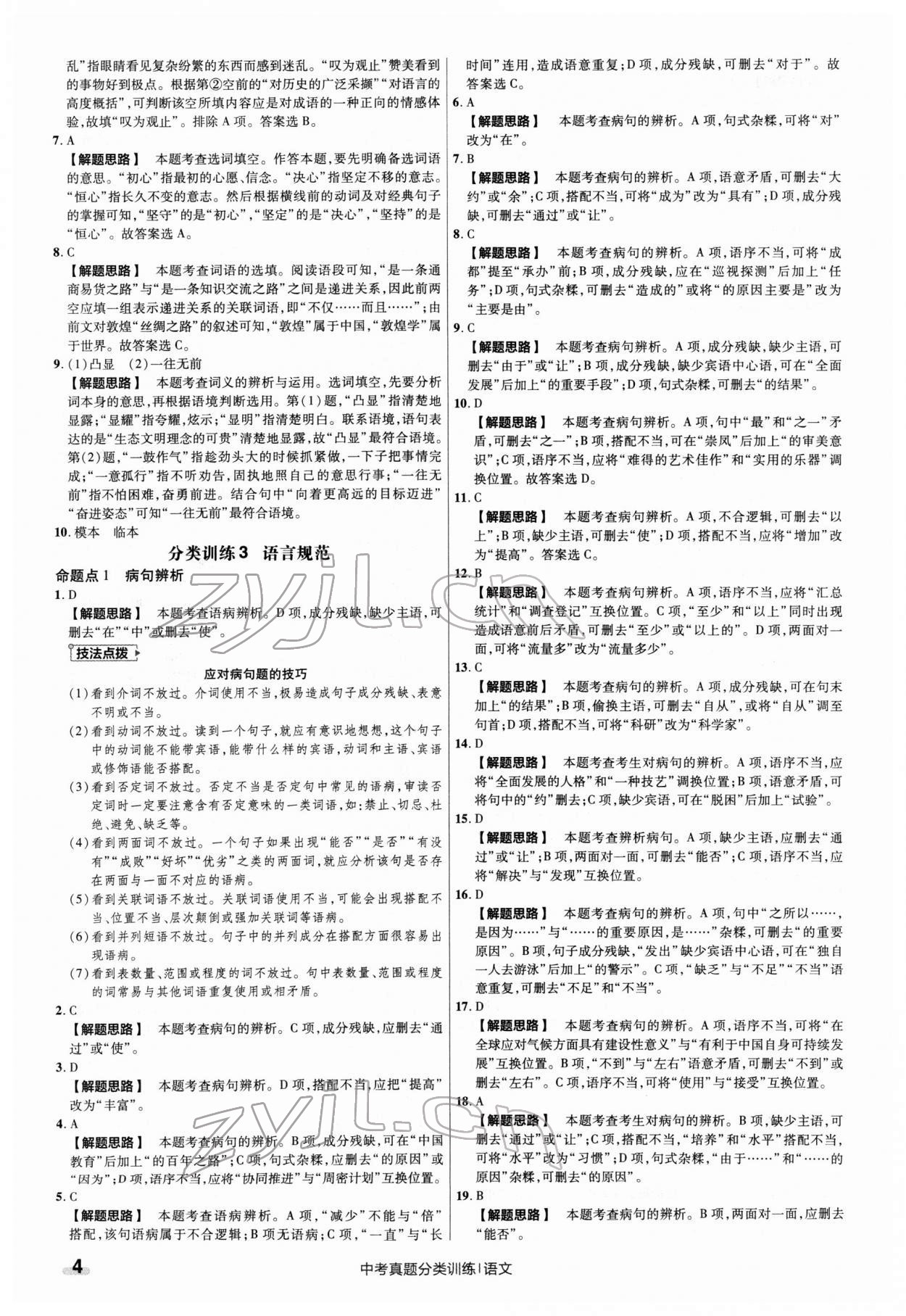 2022年金考卷中考真題分類訓(xùn)練語文 第4頁