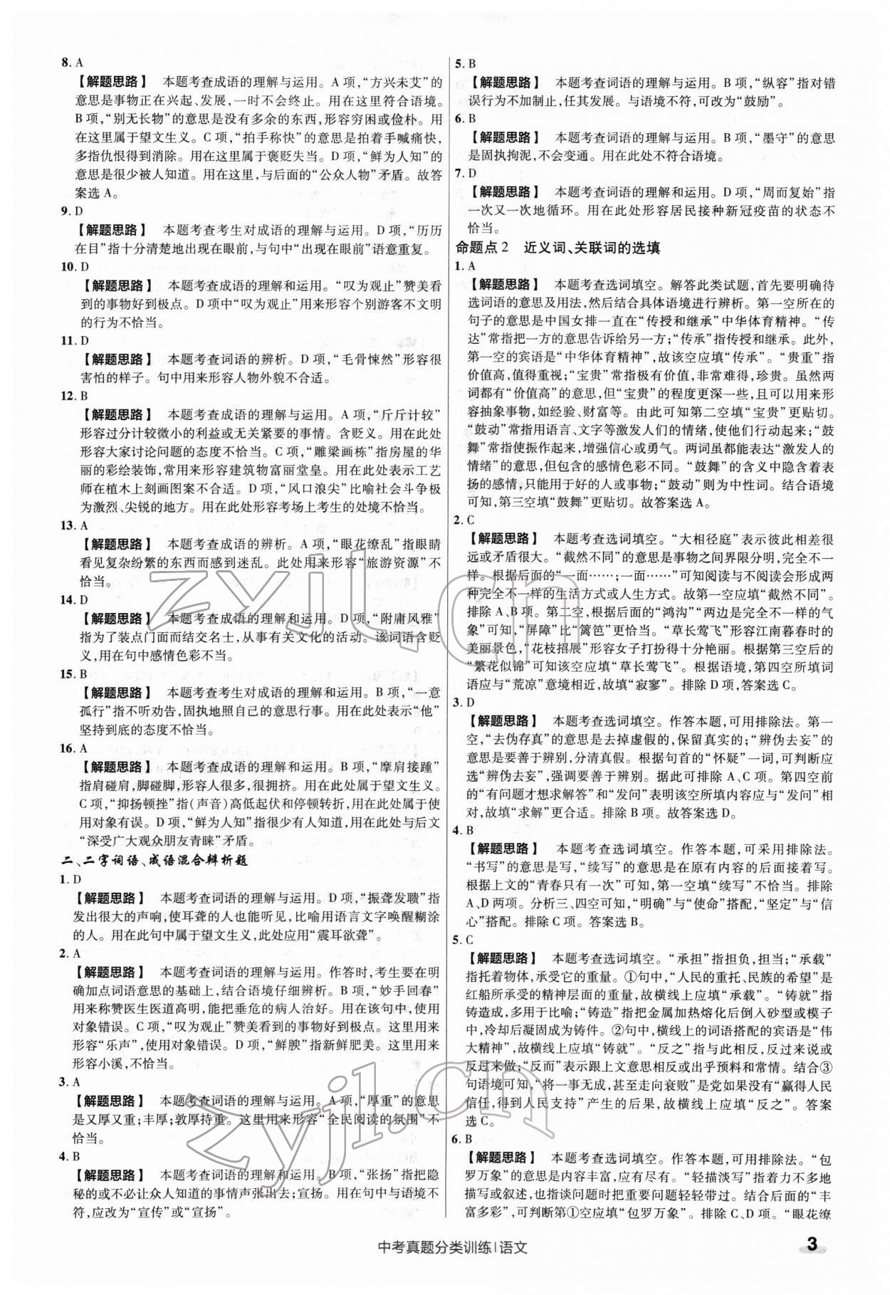 2022年金考卷中考真題分類訓(xùn)練語(yǔ)文 第3頁(yè)