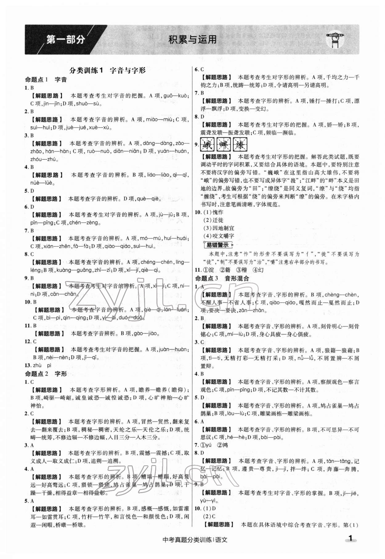 2022年金考卷中考真題分類訓(xùn)練語文 第1頁