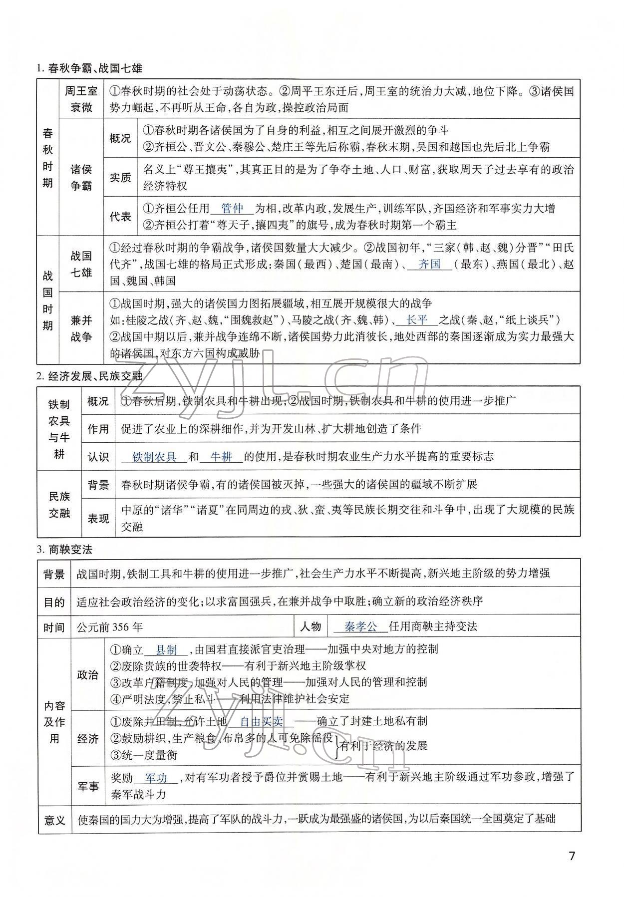 2022年河南中考第一輪總復(fù)習(xí)一本全歷史 第7頁