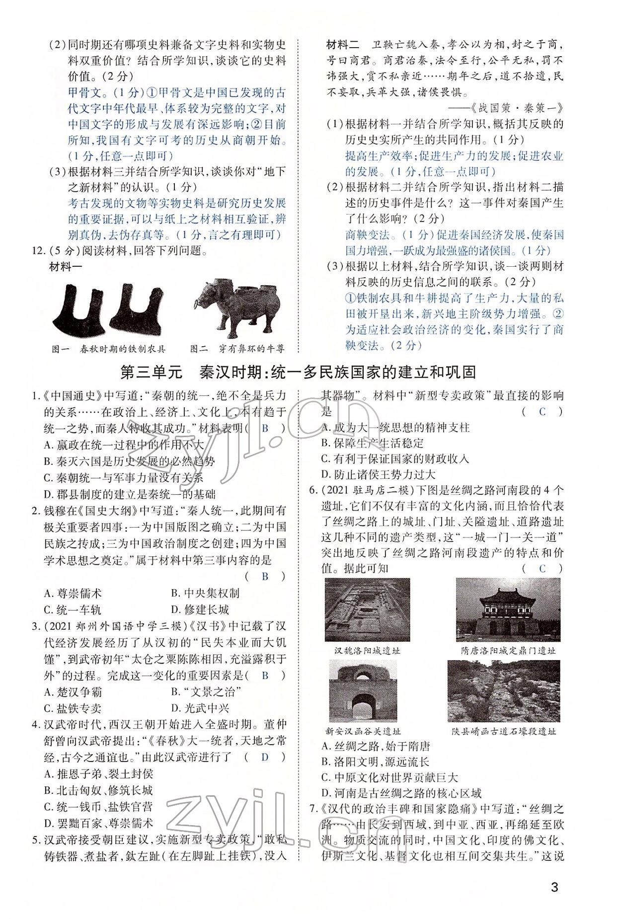2022年河南中考第一輪總復(fù)習(xí)一本全歷史 第3頁(yè)