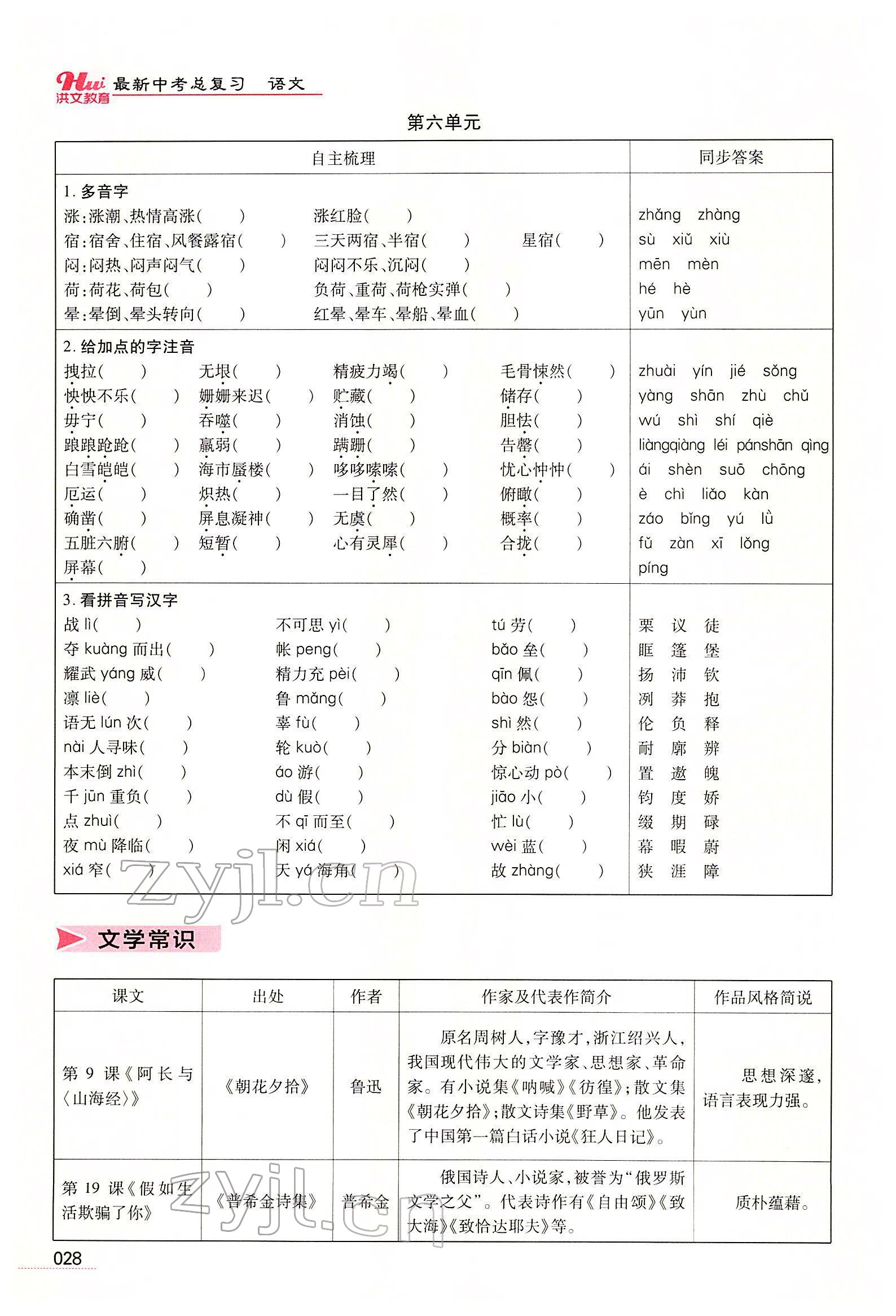 2022年洪文教育最新中考語(yǔ)文河南專版 第26頁(yè)