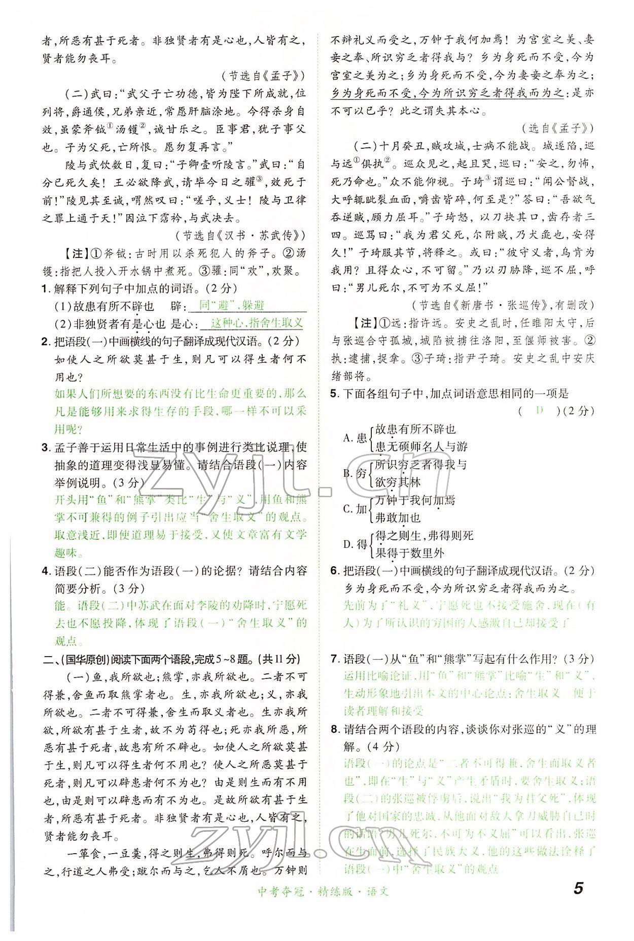 2022年國華教育中考奪冠語文河南專版 第5頁