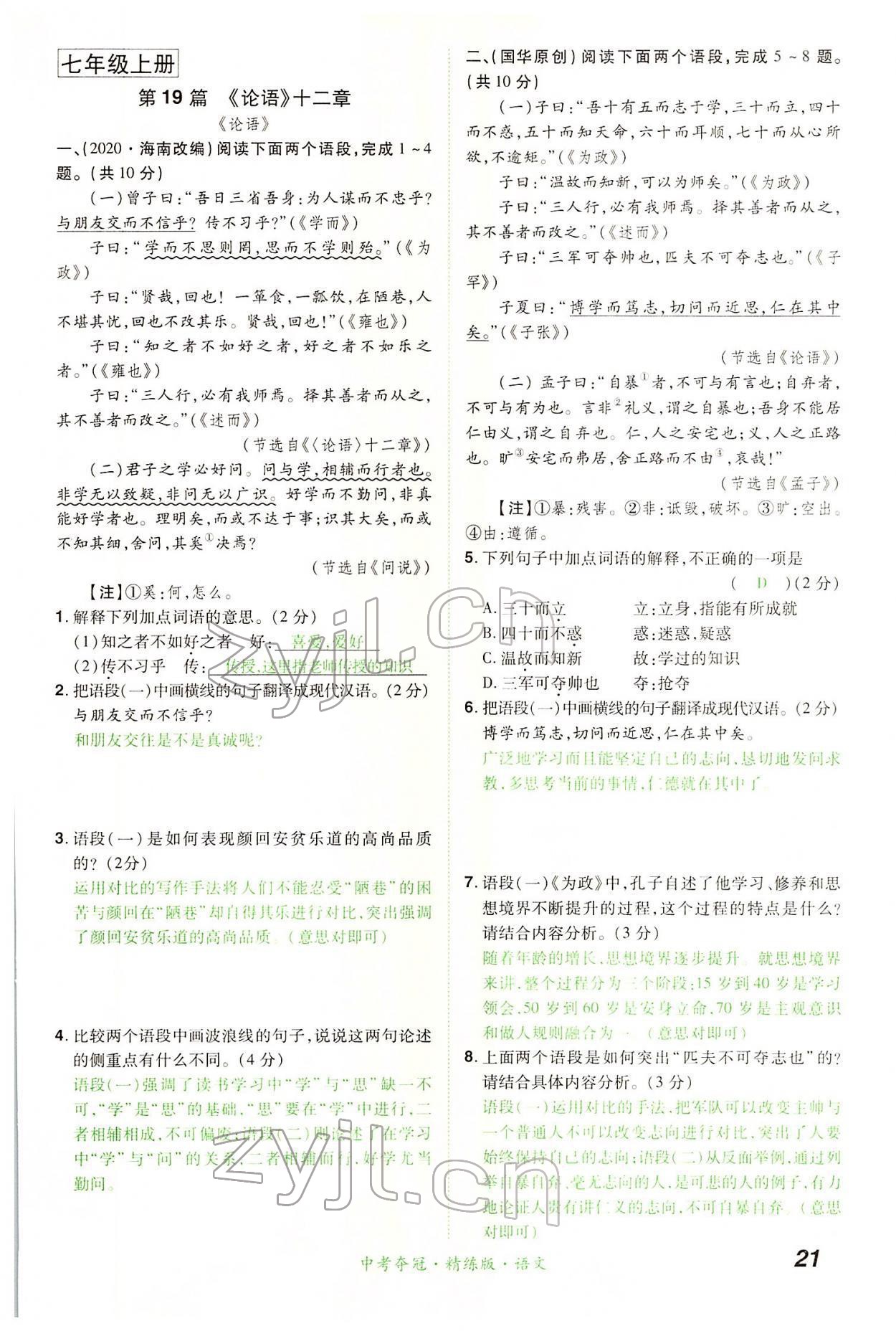 2022年國華教育中考奪冠語文河南專版 第21頁