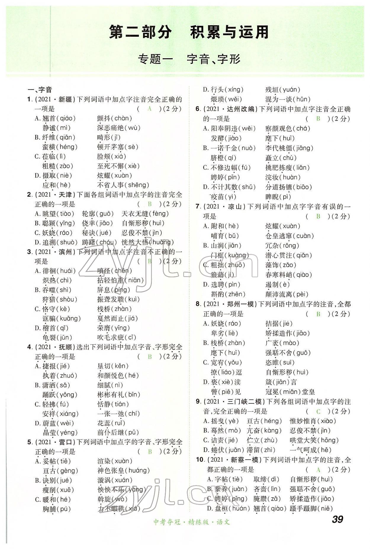 2022年國華教育中考奪冠語文河南專版 第39頁