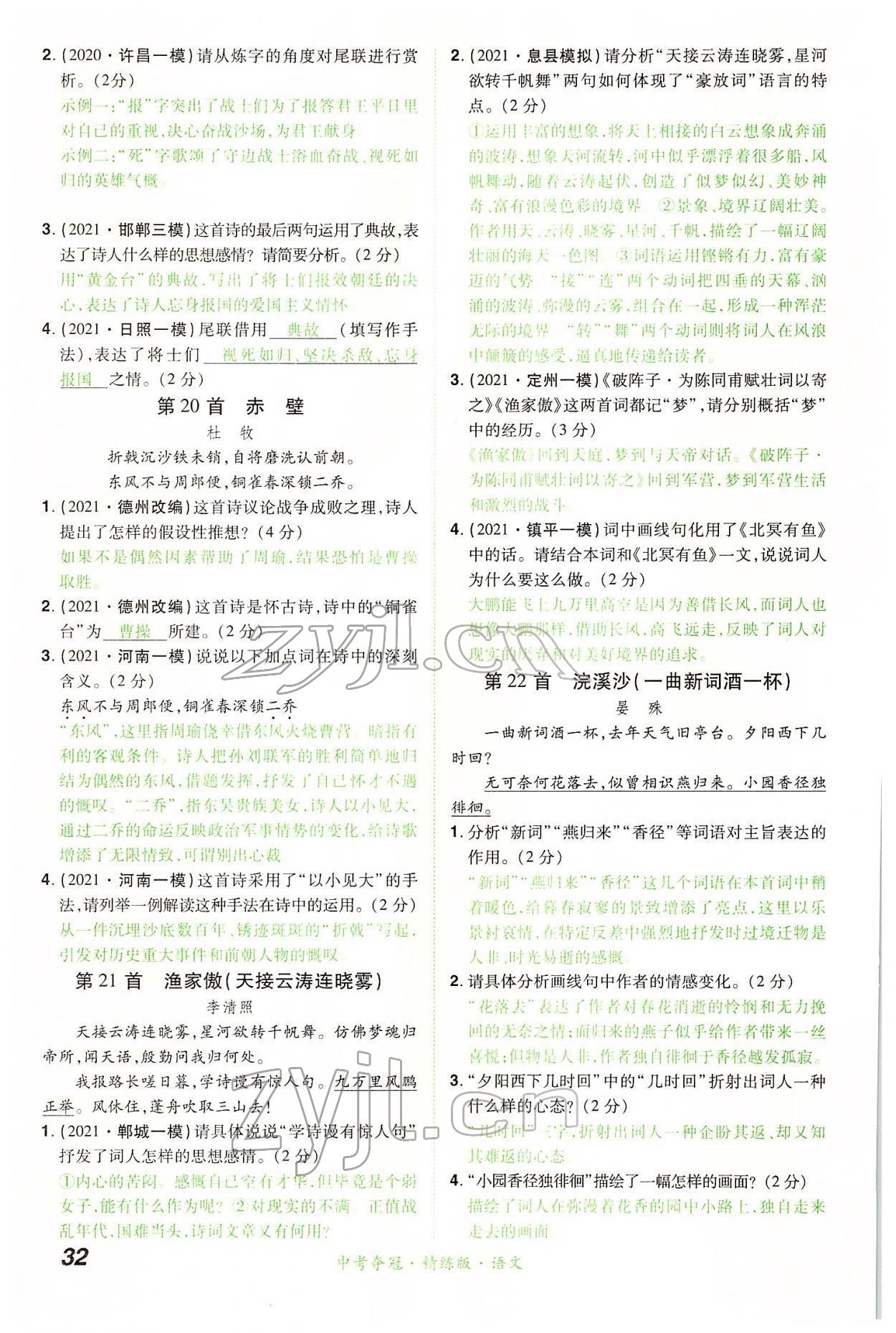 2022年國華教育中考奪冠語文河南專版 第32頁