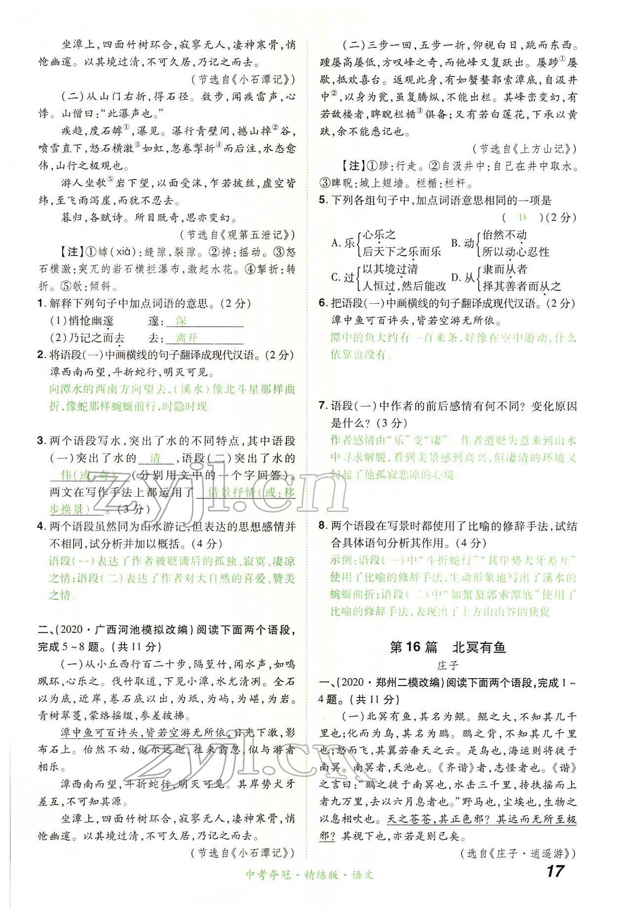 2022年國華教育中考奪冠語文河南專版 第17頁