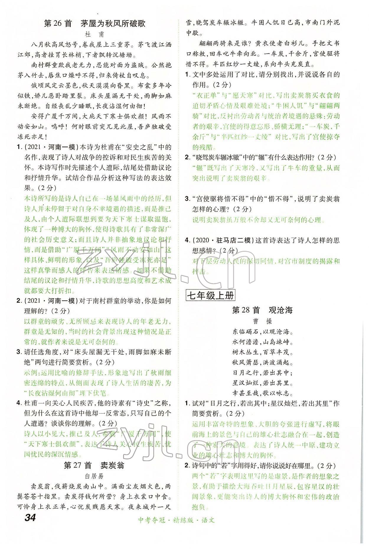 2022年國華教育中考奪冠語文河南專版 第34頁