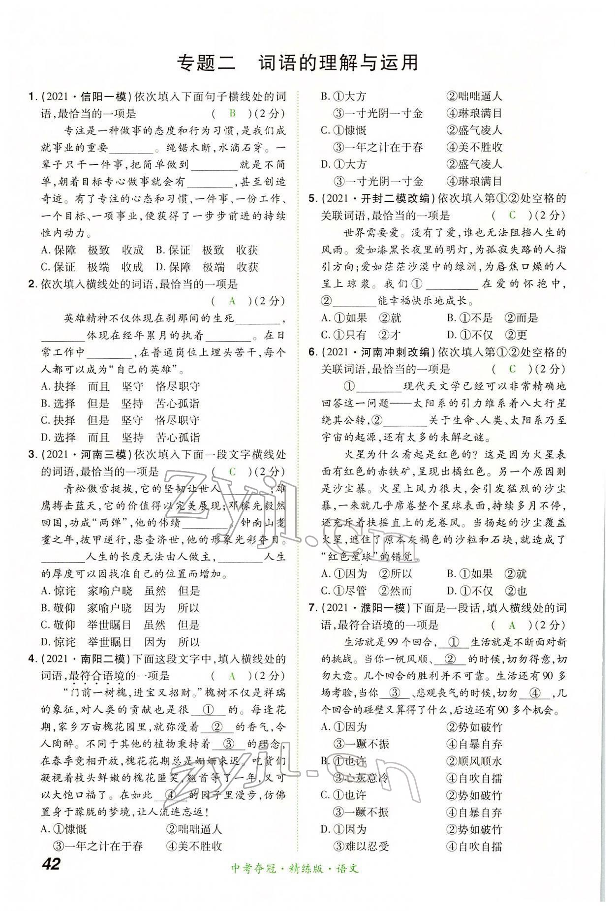 2022年國華教育中考奪冠語文河南專版 第42頁