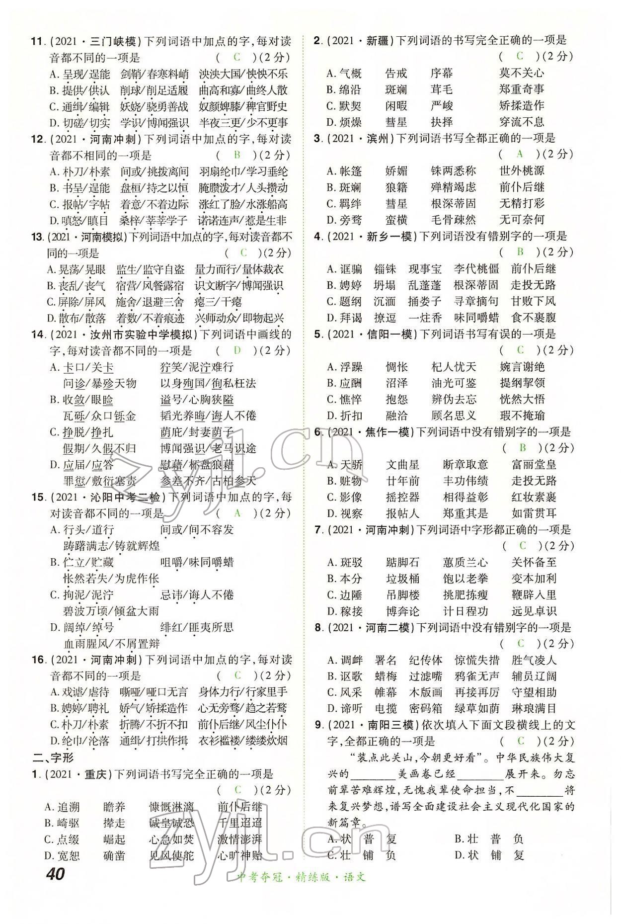 2022年國華教育中考奪冠語文河南專版 第40頁