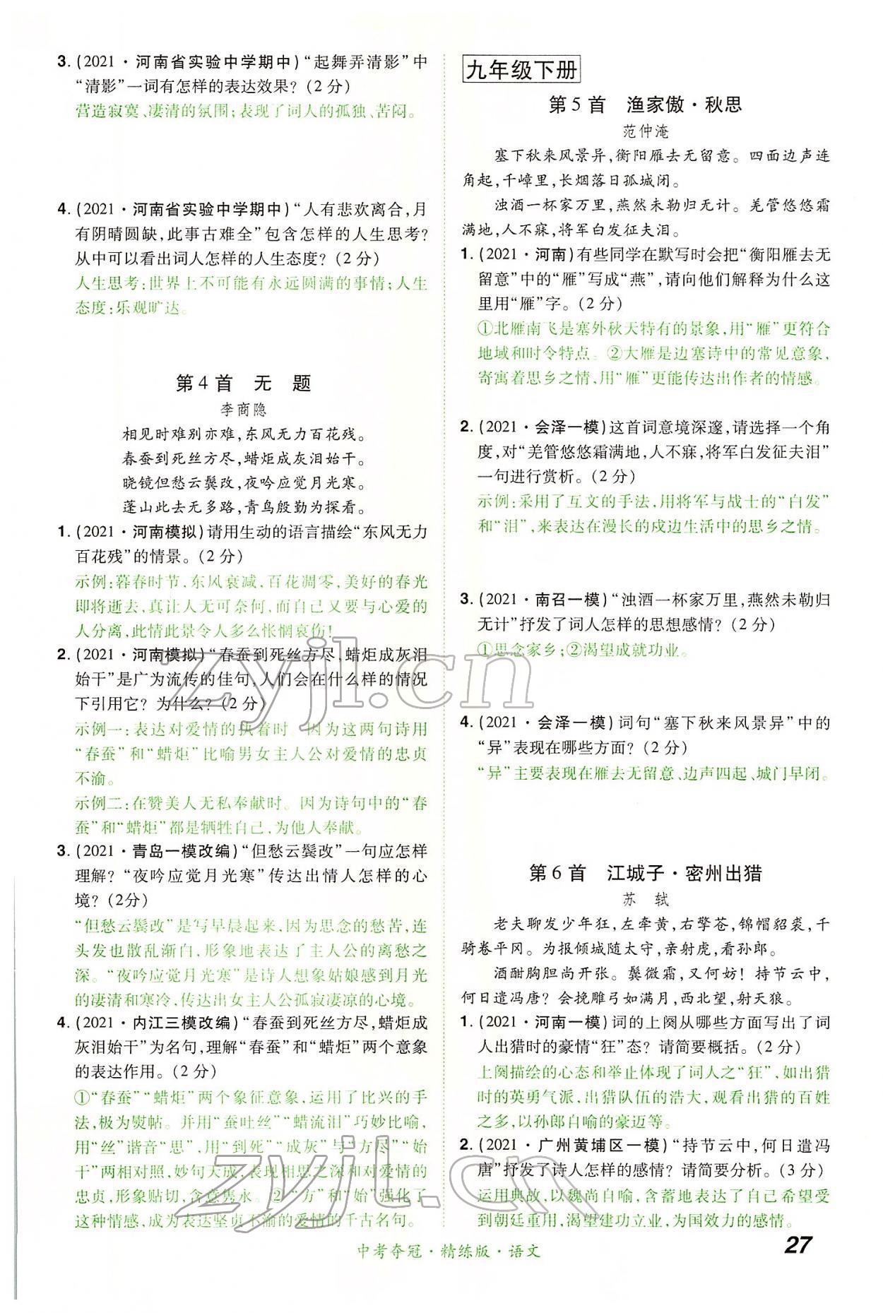 2022年國華教育中考奪冠語文河南專版 第27頁