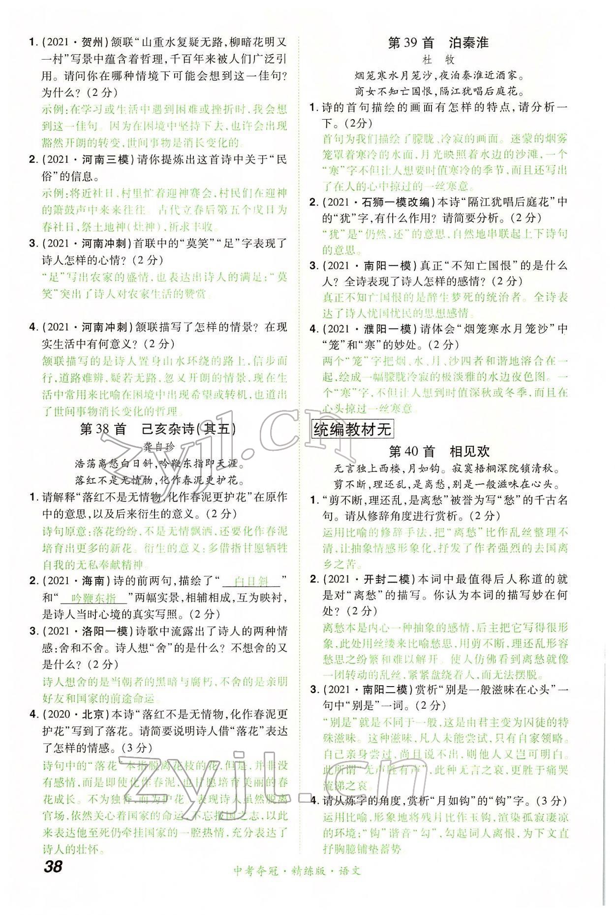 2022年國華教育中考奪冠語文河南專版 第38頁