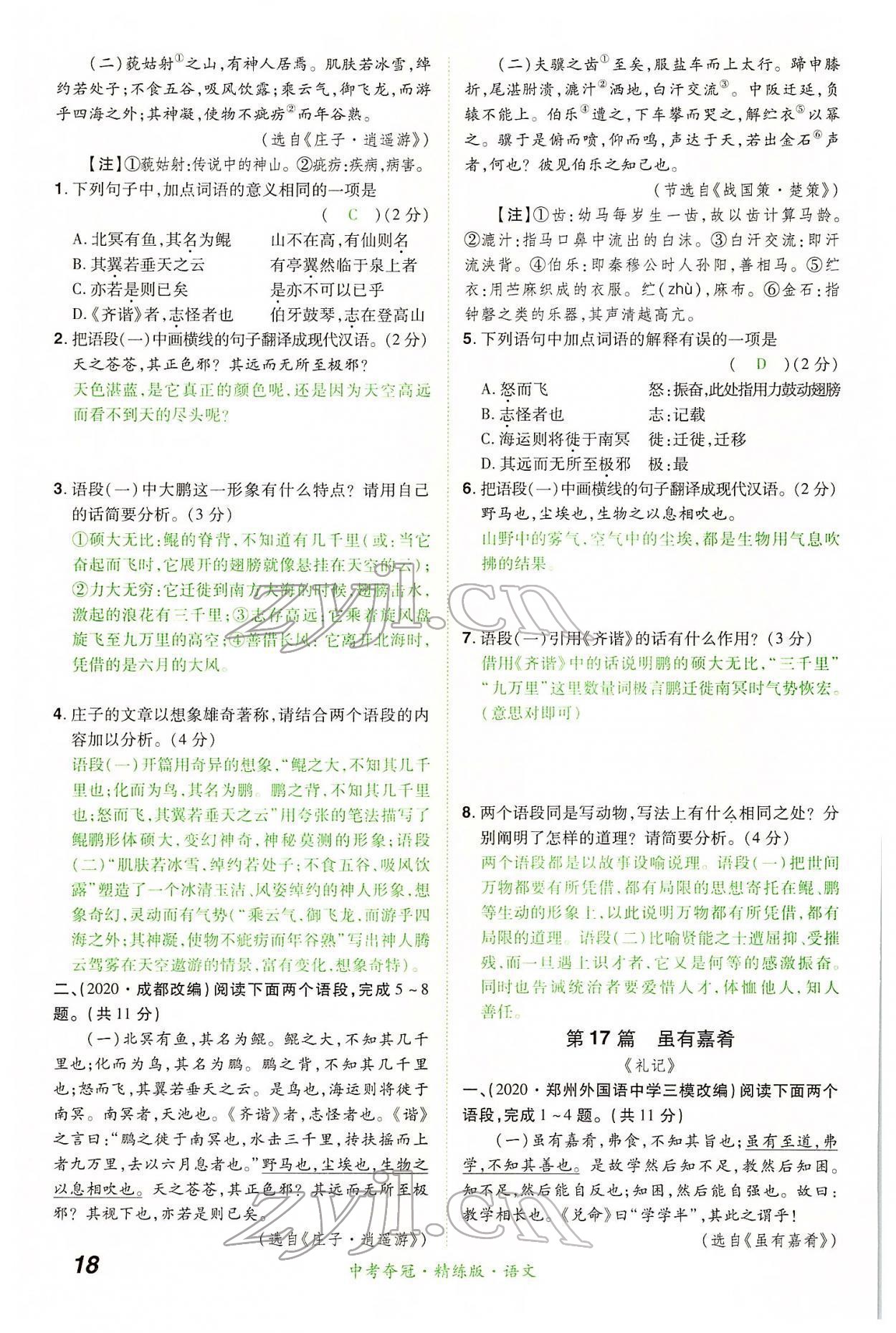 2022年國華教育中考奪冠語文河南專版 第18頁