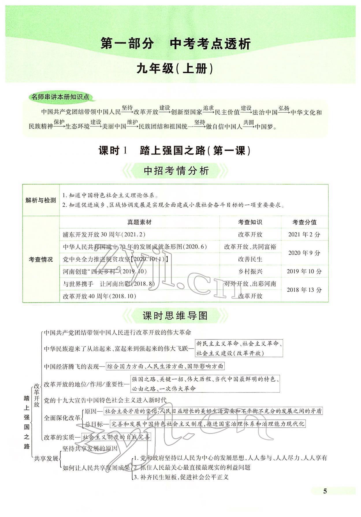 2022年國華教育中考奪冠道德與法治河南專版 第1頁
