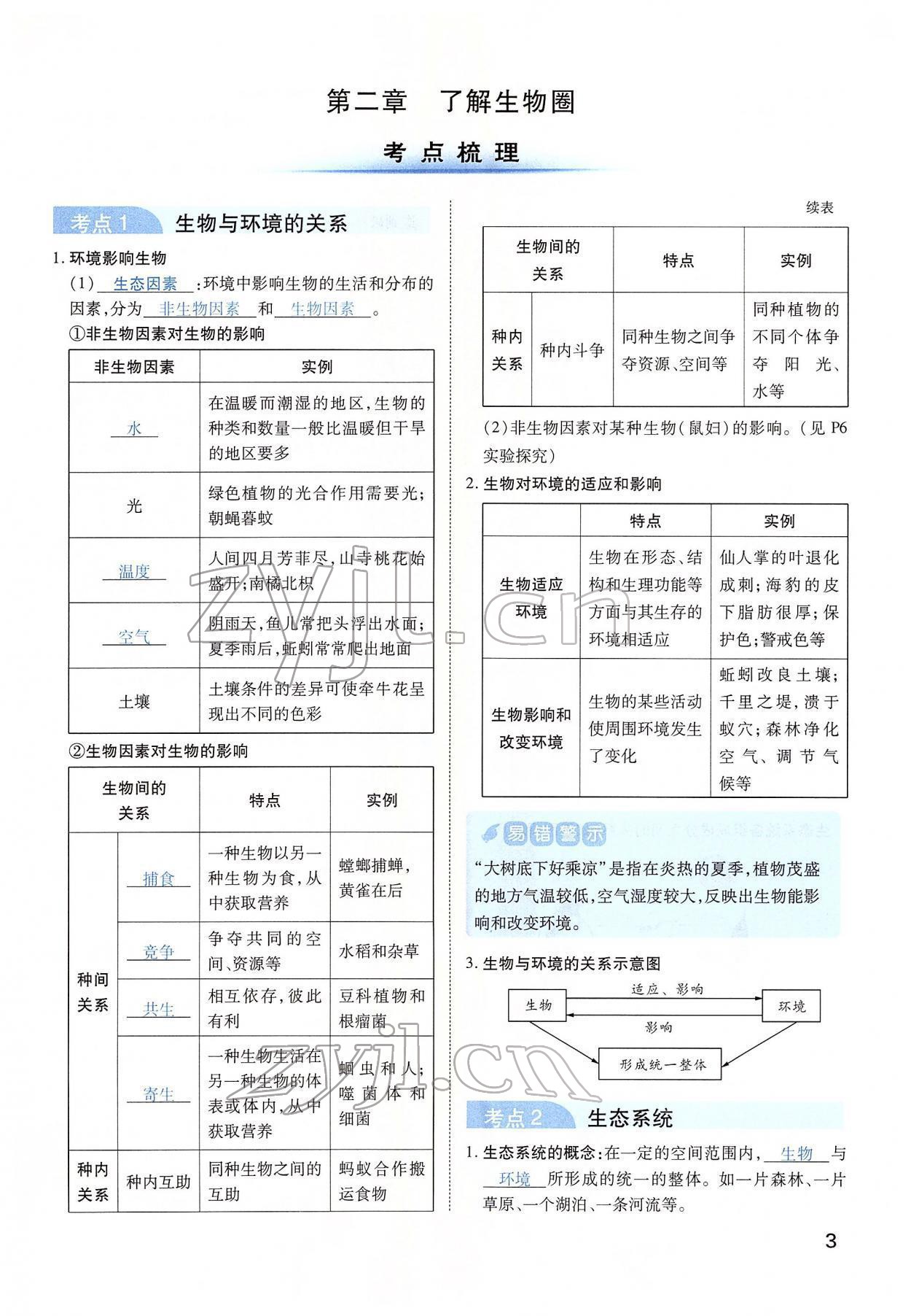 2022年河南中考第一輪總復習一本全生物 第3頁