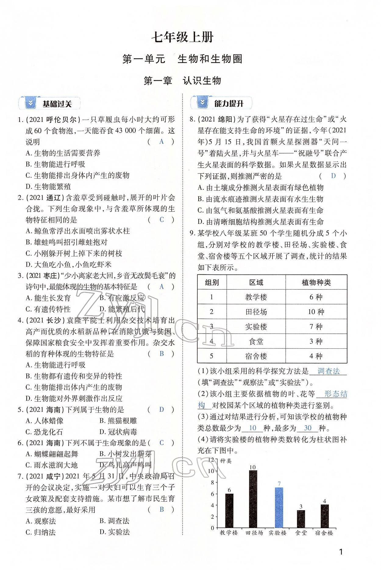 2022年河南中考第一轮总复习一本全生物 第1页