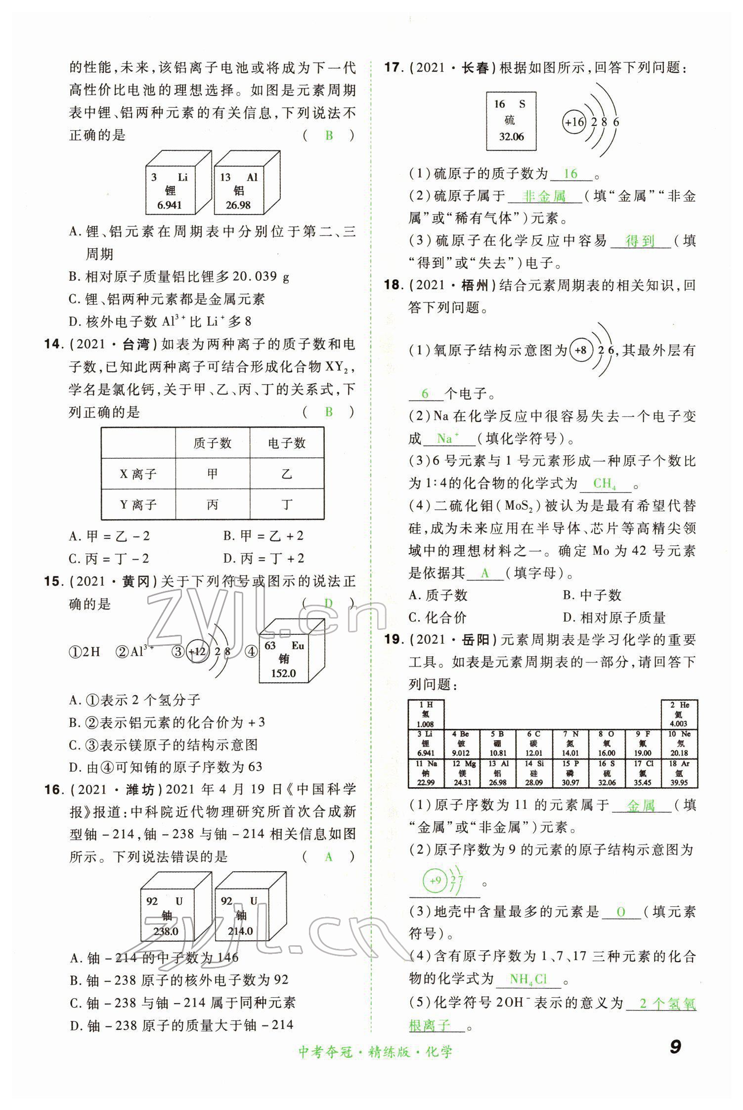 2022年國華教育中考奪冠化學河南專版 第9頁