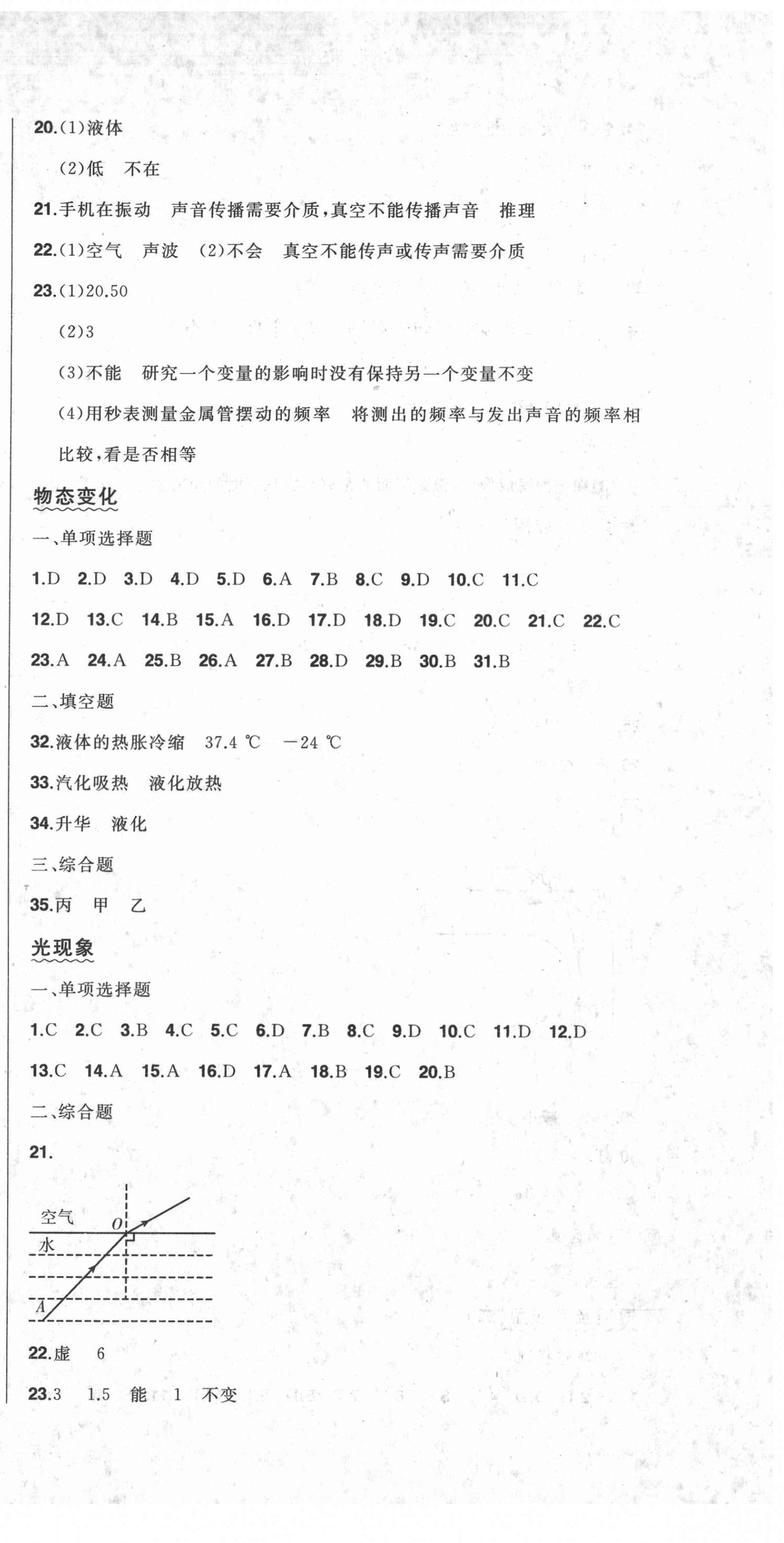 2022年中考1號中考總復(fù)習(xí)單元專項過關(guān)卷物理 第3頁