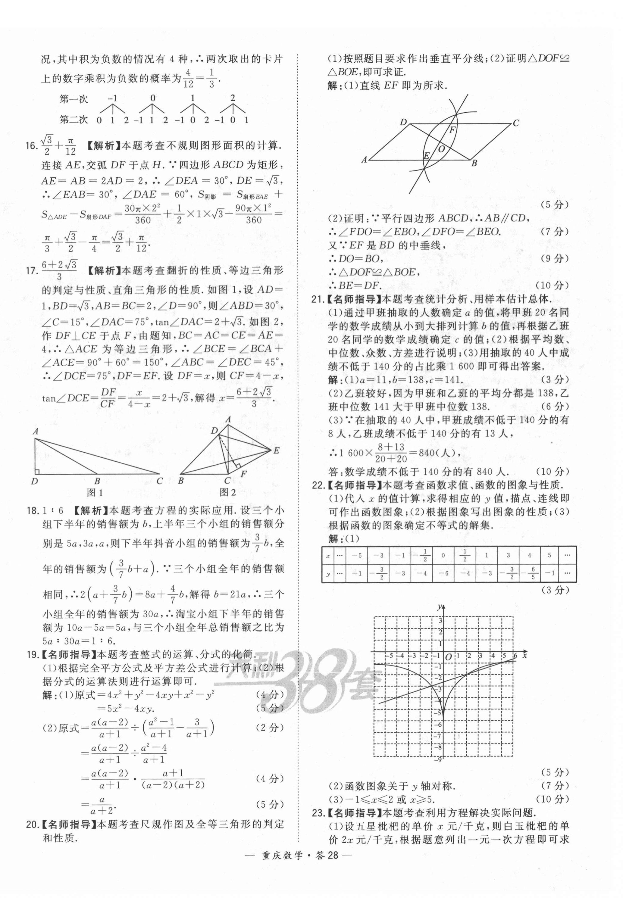 2022年天利38套中考試題精選數(shù)學(xué)重慶專版 第28頁