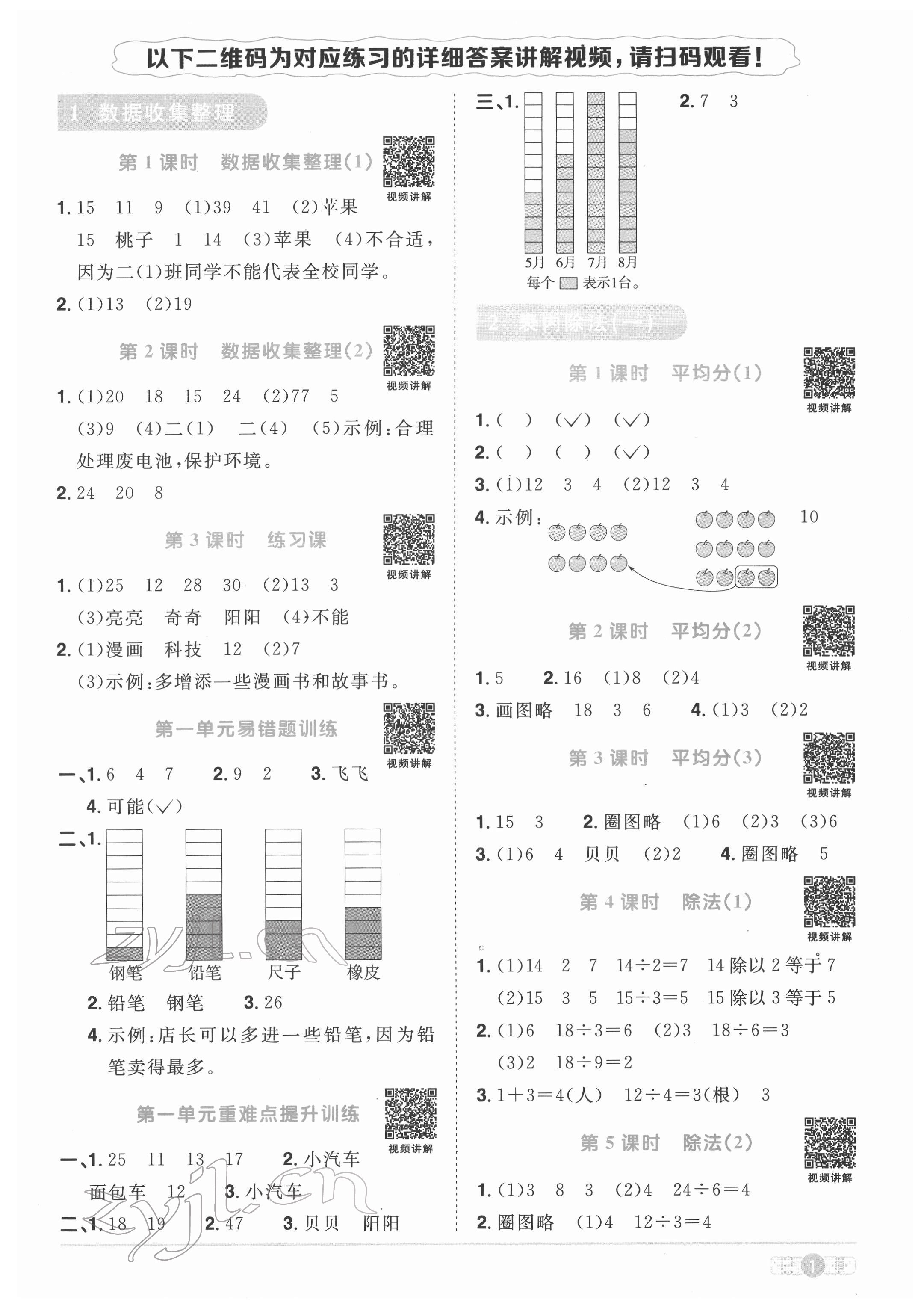 2022年陽光同學課時優(yōu)化作業(yè)二年級數學下冊人教版菏澤專版 第1頁