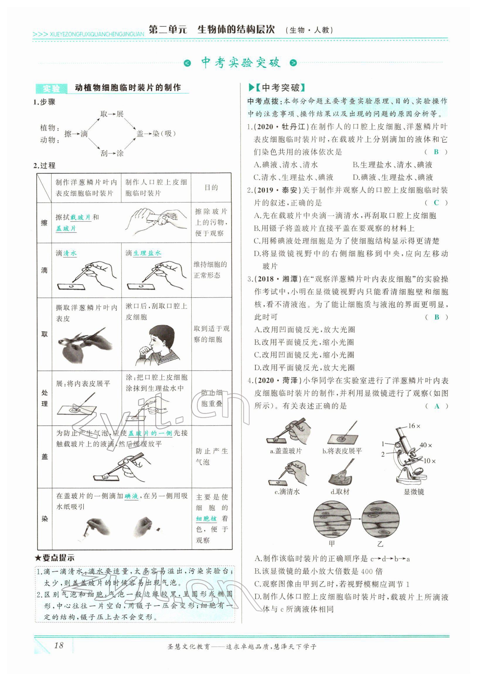 2022年智慧大課堂學業總復習全程精練生物 參考答案第18頁