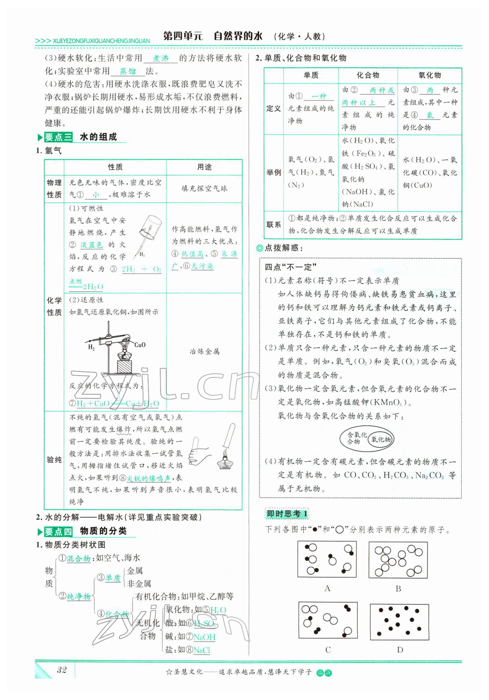 2022年智慧大課堂學(xué)業(yè)總復(fù)習(xí)全程精練化學(xué)人教版 參考答案第32頁(yè)