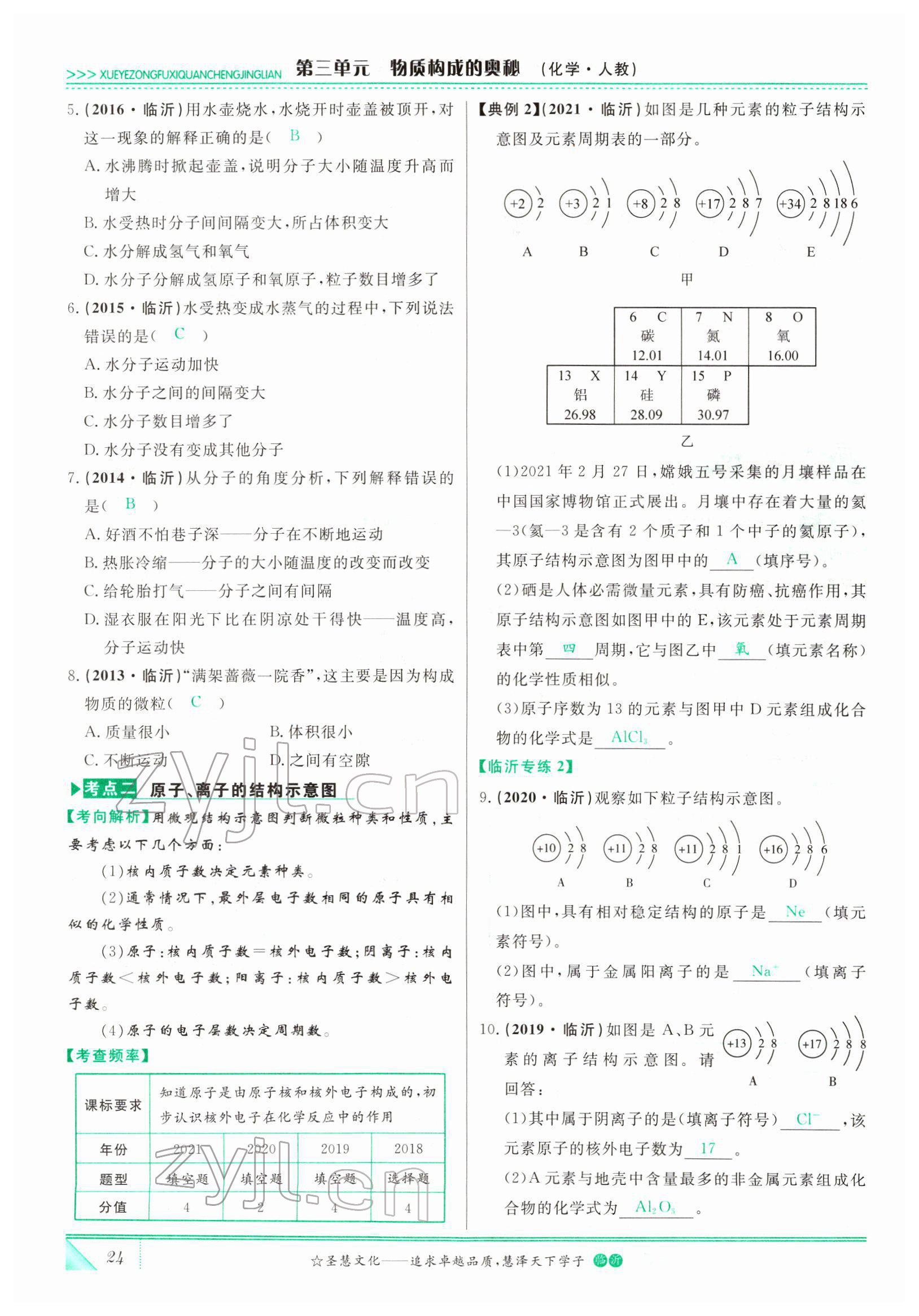 2022年智慧大課堂學業(yè)總復習全程精練化學人教版 參考答案第24頁