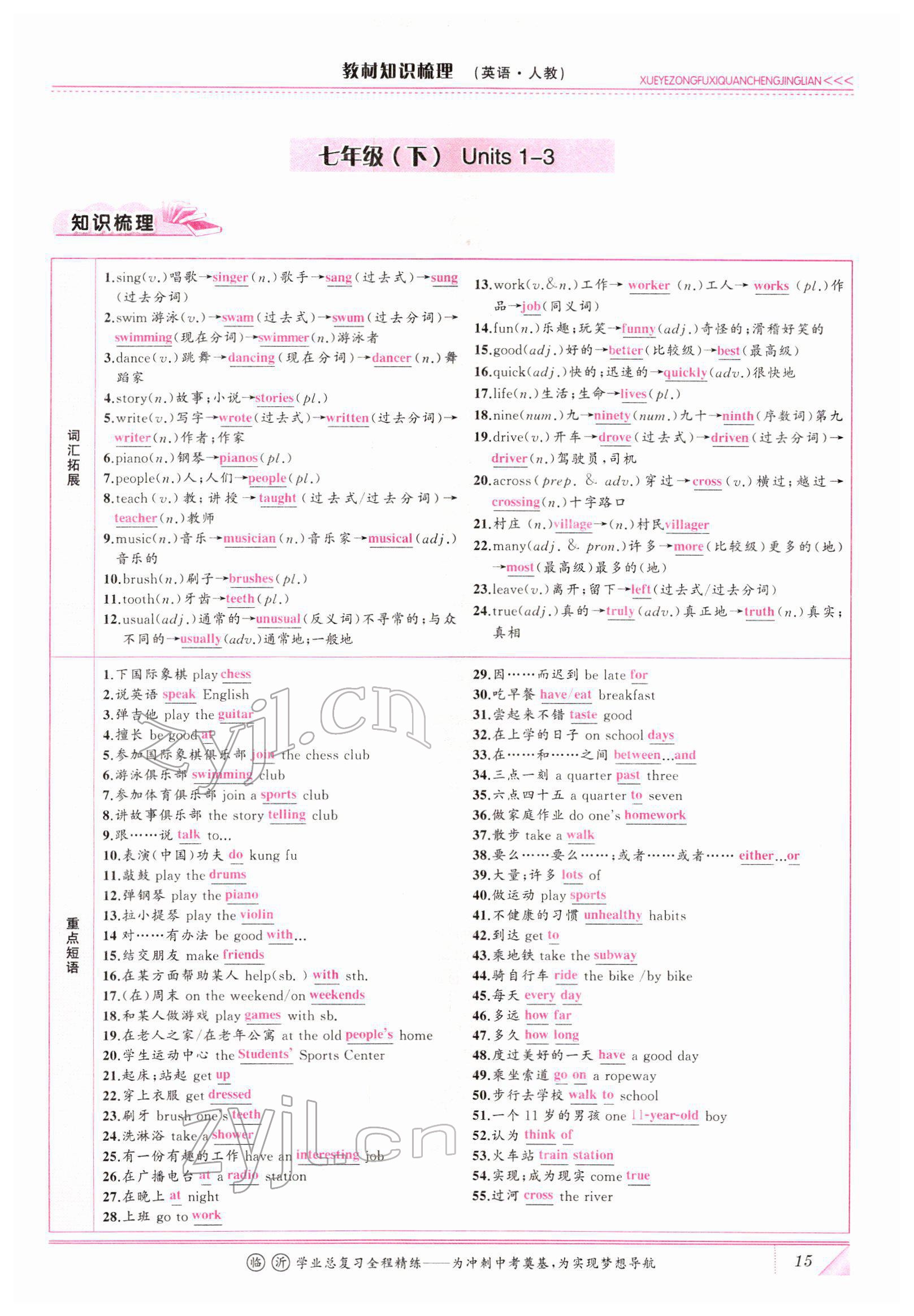 2022年智慧大課堂學(xué)業(yè)總復(fù)習(xí)全程精練英語人教版 參考答案第32頁