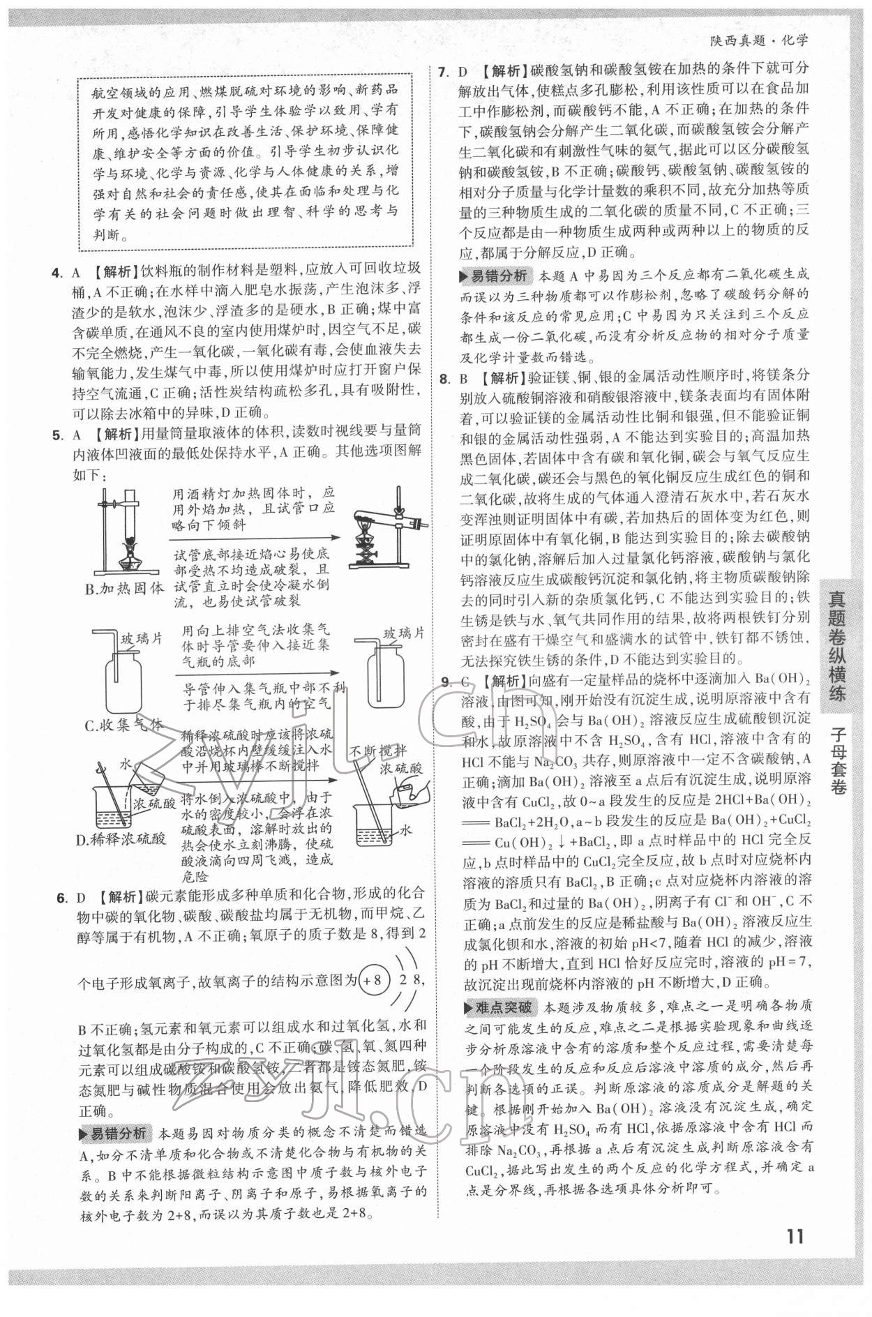 2022年萬唯中考真題化學人教版陜西專版 第11頁